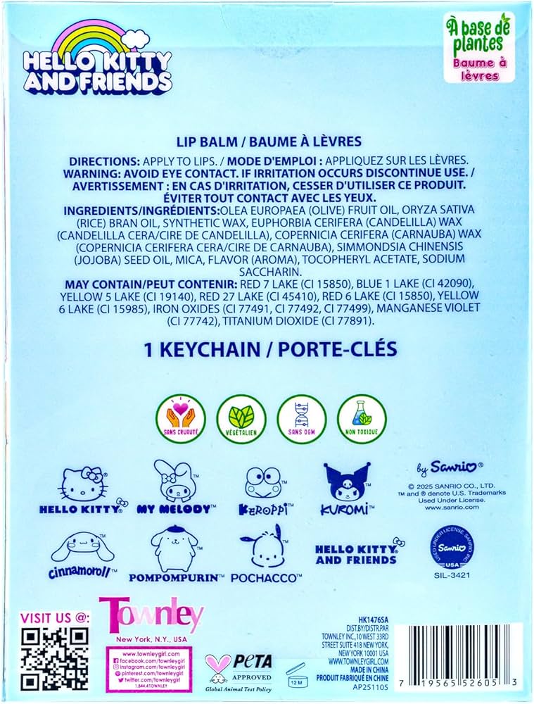 Hello Kitty and Friends Lip Balm with Keychain