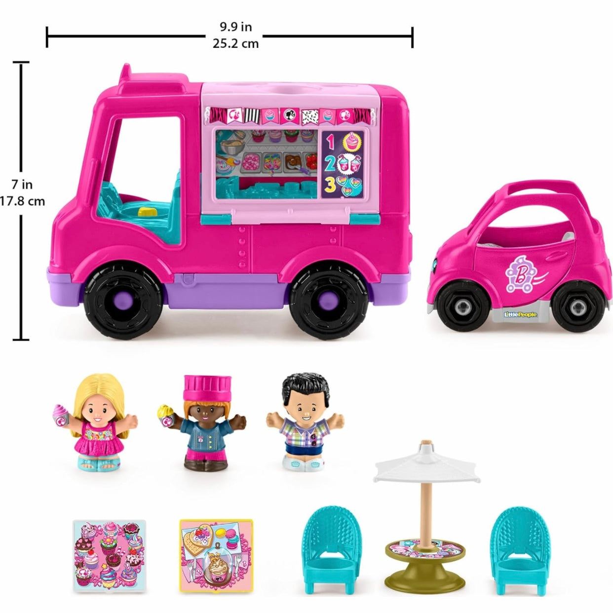 Fisher Price Little People Barbie Cupcake Truck Playset