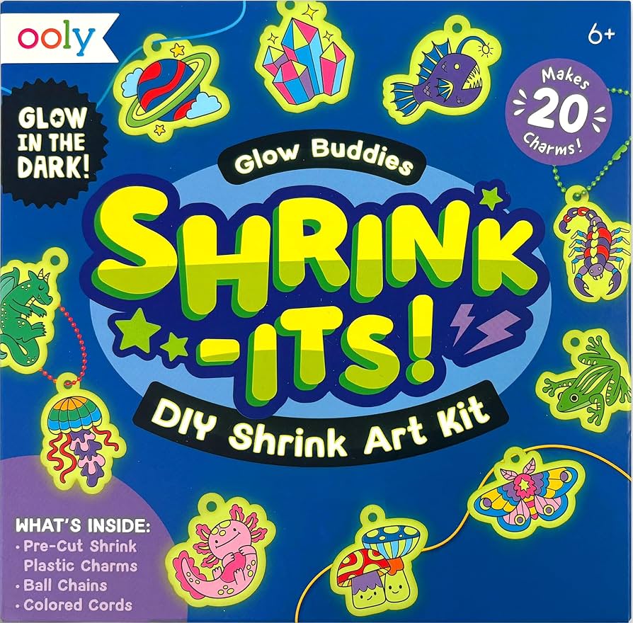 Ooly DIY Shrink Art Charms Kit - Glow Buddies