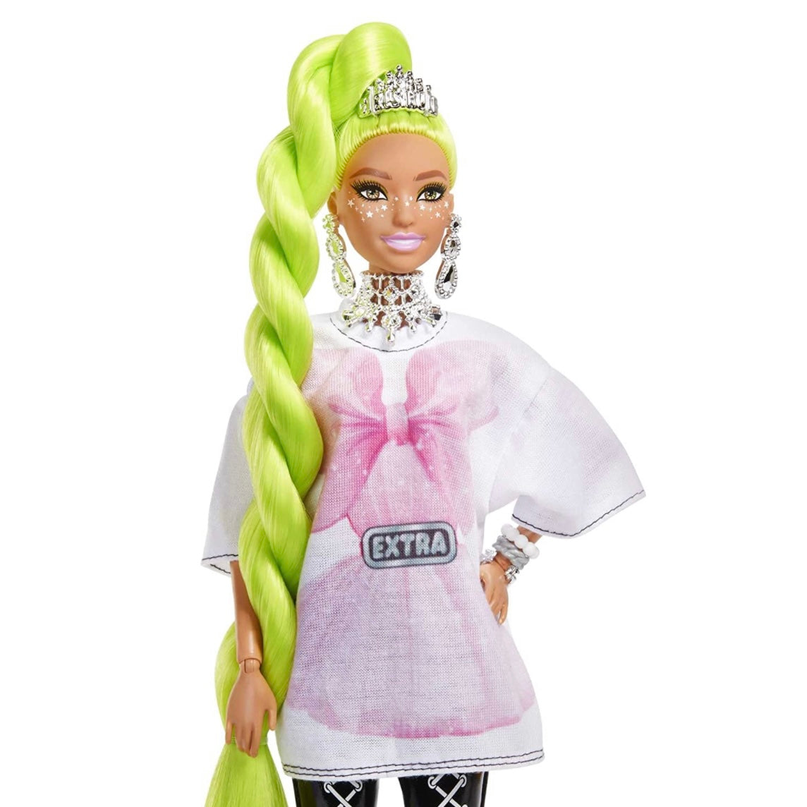 Barbie Extra Doll #11 Neon Green Hair with Feather Boa Accessories and Pet