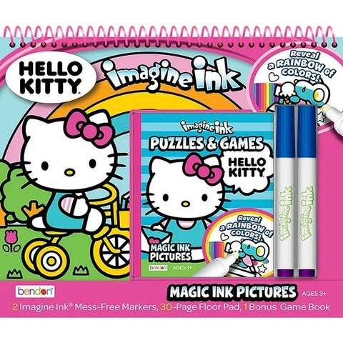 Hello Kitty Set di blocchi da colorare per schizzi ~ Hello Kitty and Friends Sketchpad Art Set con penna, adesivi e altro | Set di cancelleria Hello Kitty Kawaii per ragazze