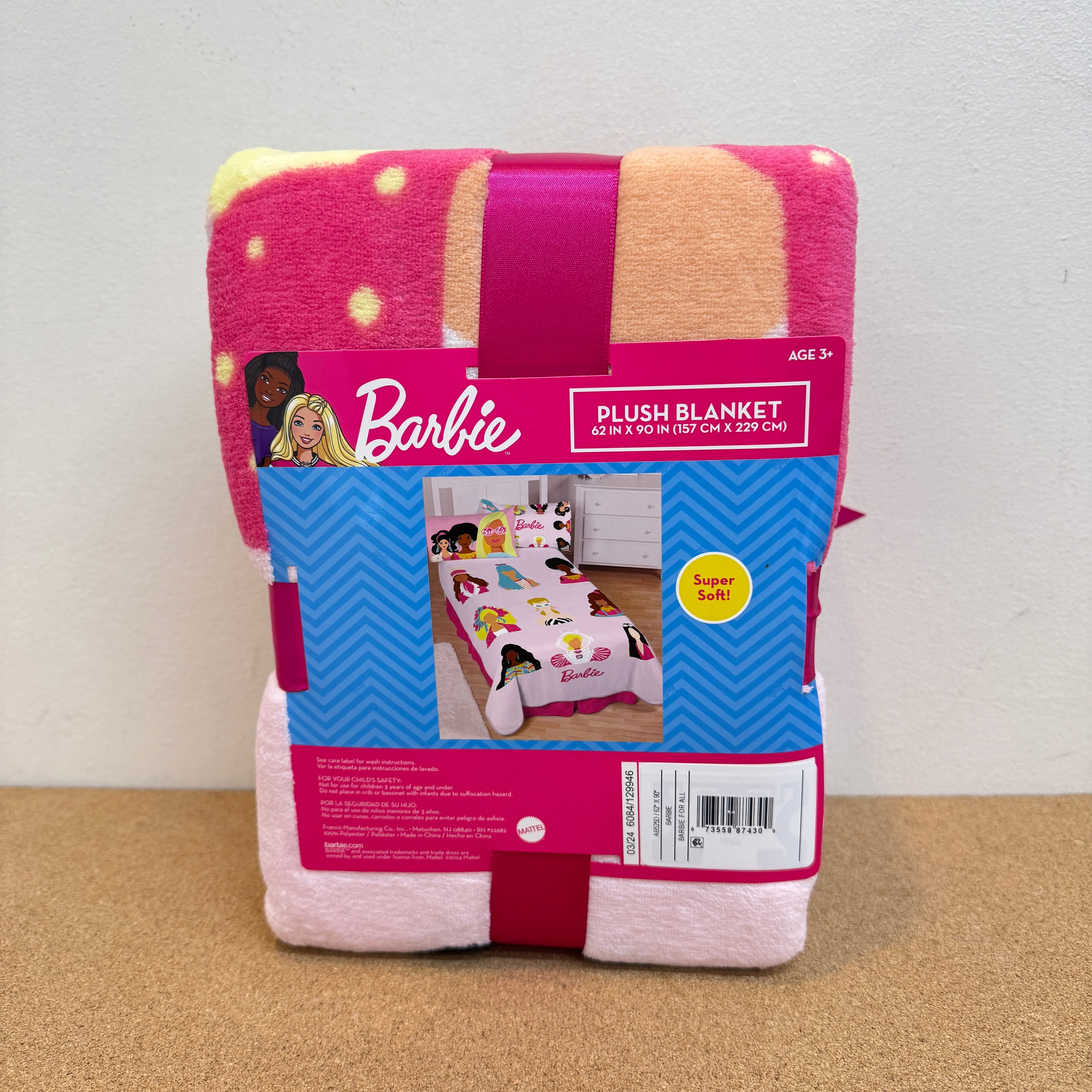 Barbie Twin Blanket 62x90Inch