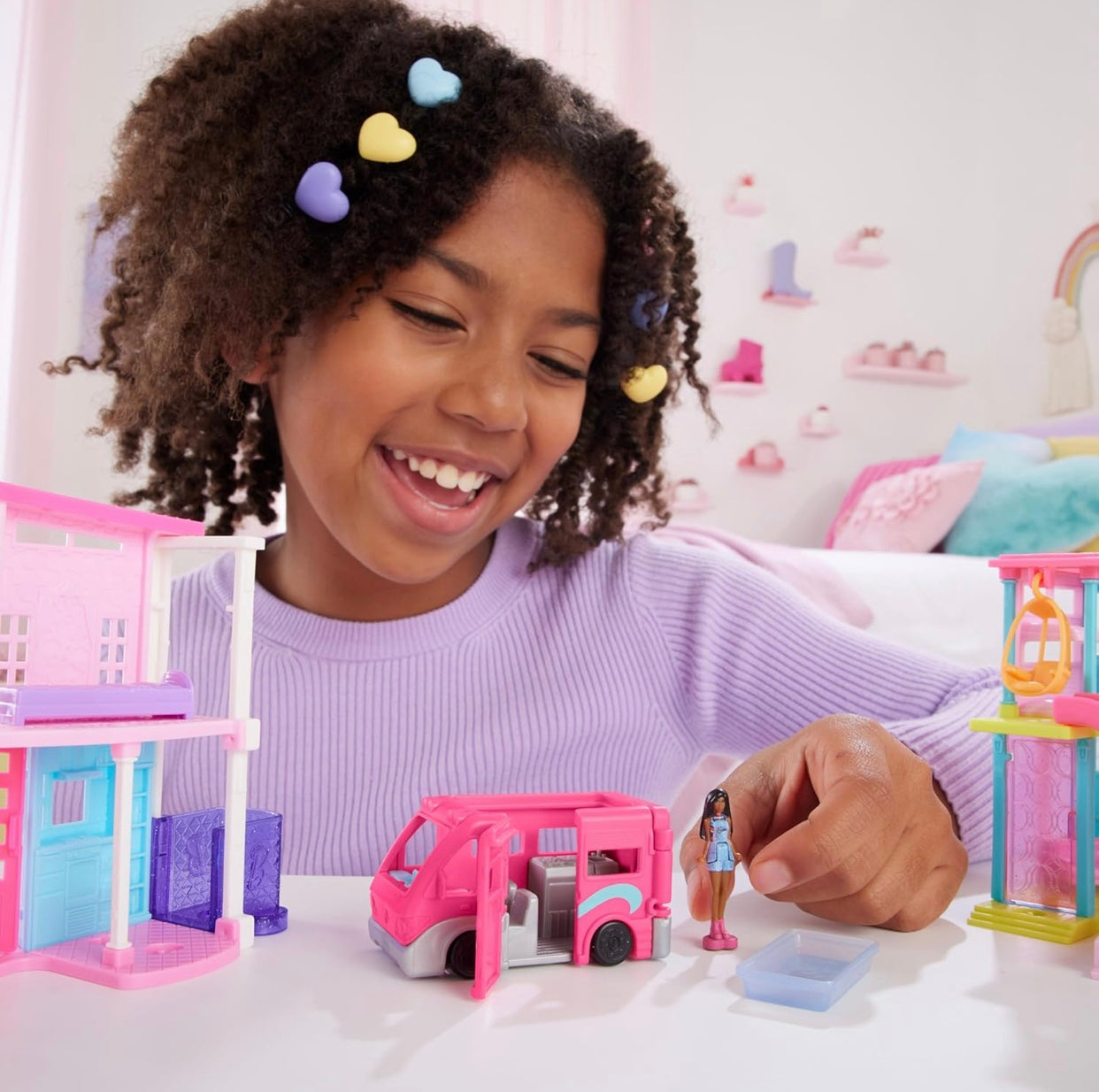 Barbie Mini Barbieland 4Pack Doll & Toy Vehicle Set