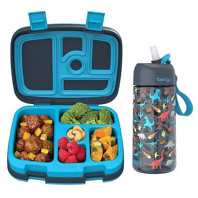 Bentgo Kids Lunchbox & Water Bottle Set - Dinosaurs