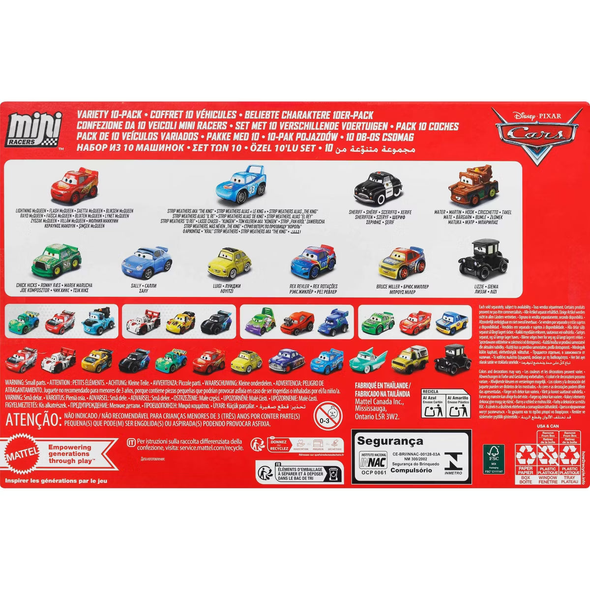 Disney and Pixar Cars Mini Racers 10Pack