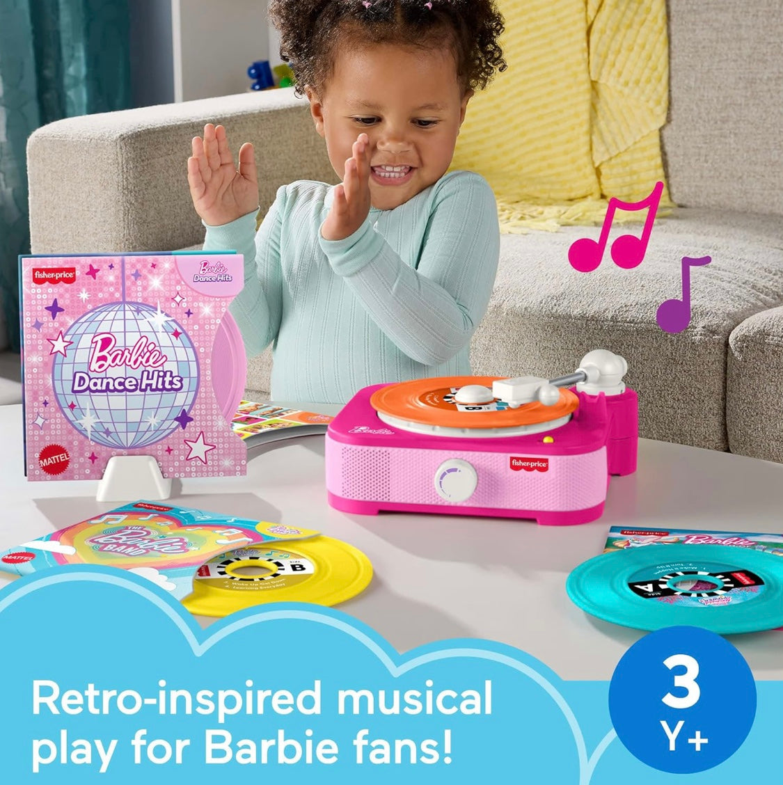 Fisher Price Rockin’ Record Barbie Player Musical Toy