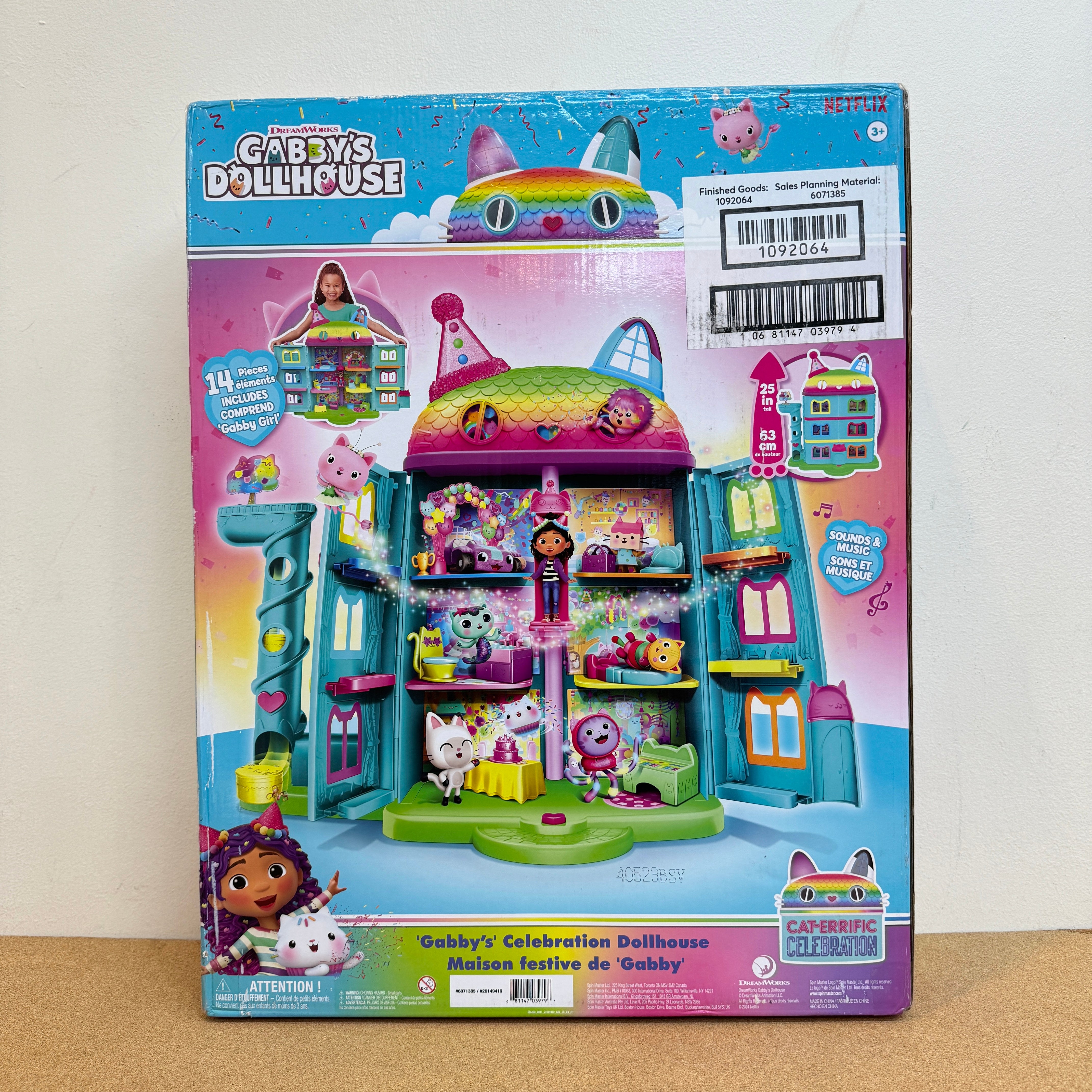 Gabby’s Dollhouse Rainbow Celebration Dollhouse Playset