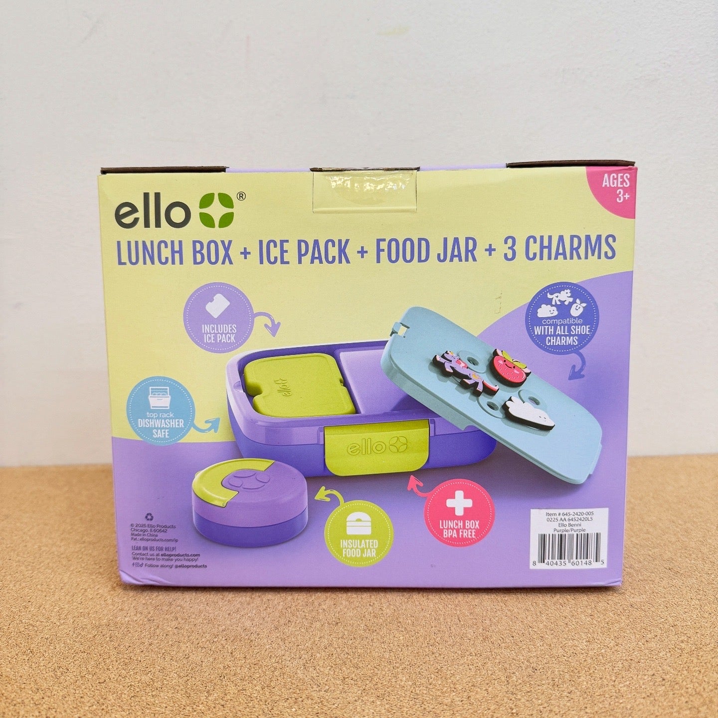 Ello Benni Kids Polypropylene Food Storage Container - Purple