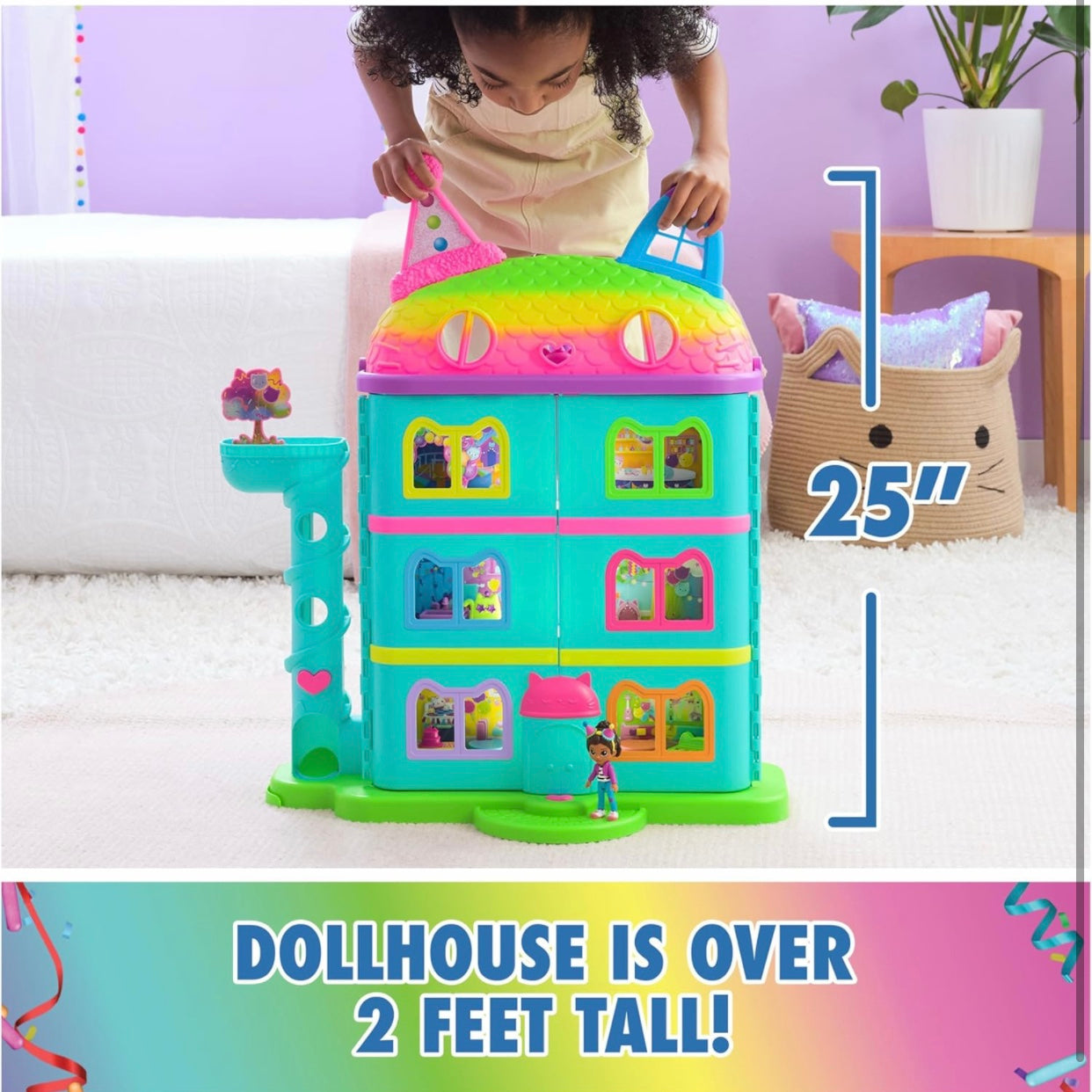 Gabby’s Dollhouse Rainbow Celebration Dollhouse Playset