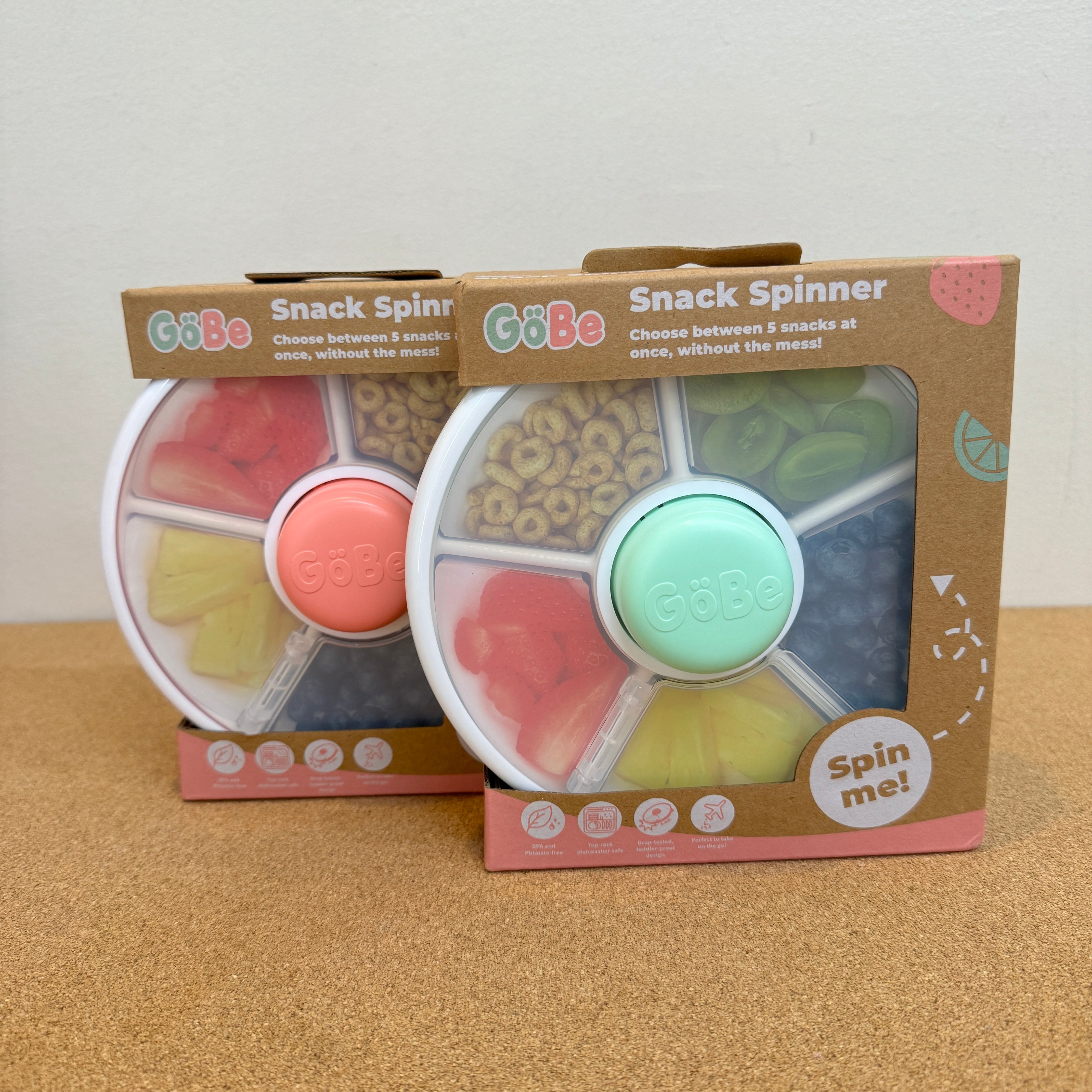 GoBe Kids Original Snack Spinner 2Pack(Teal/Coral)