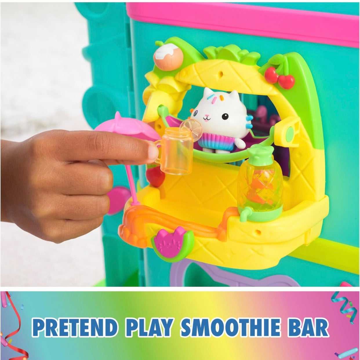 Gabby’s Dollhouse Cakey’s Fruit Smoothie Party Balcony Playset