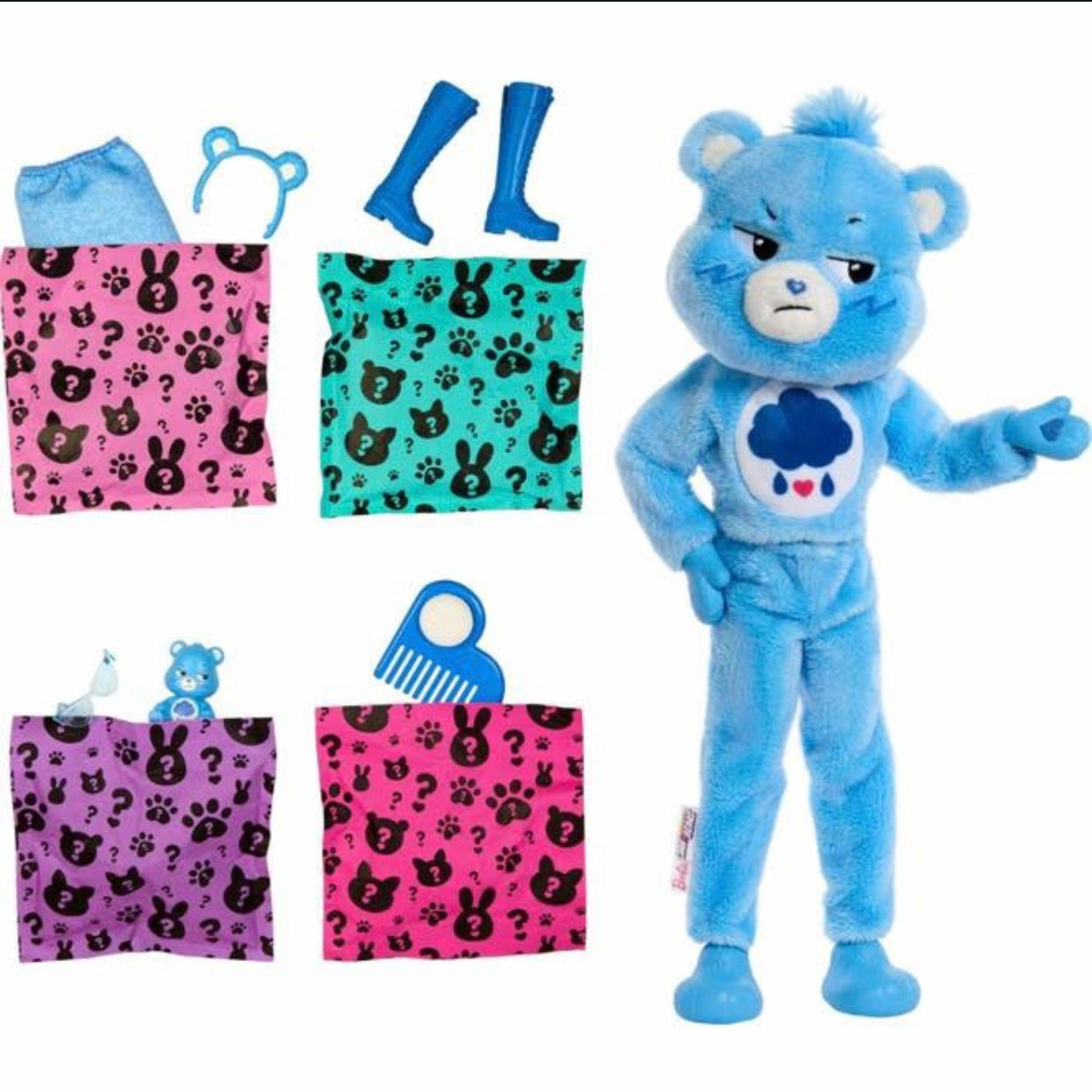 Barbie Cutie Reveal Care Bears Series Fashion Doll with Grumpy Bear Costume