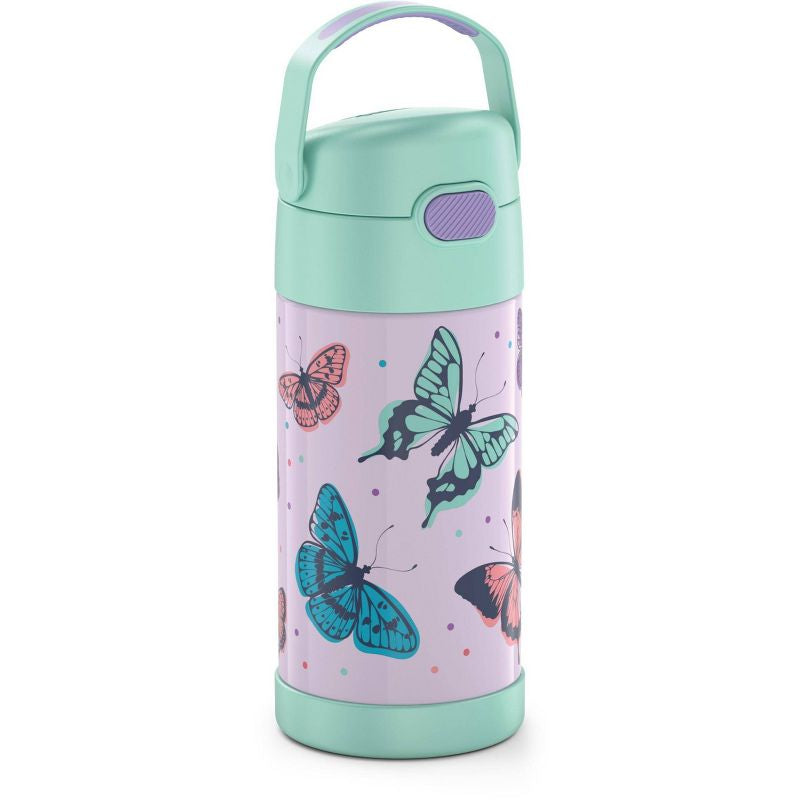 Thermos Kids Funtainer 12oz Water Bottle - Green Butterfly Frenzy