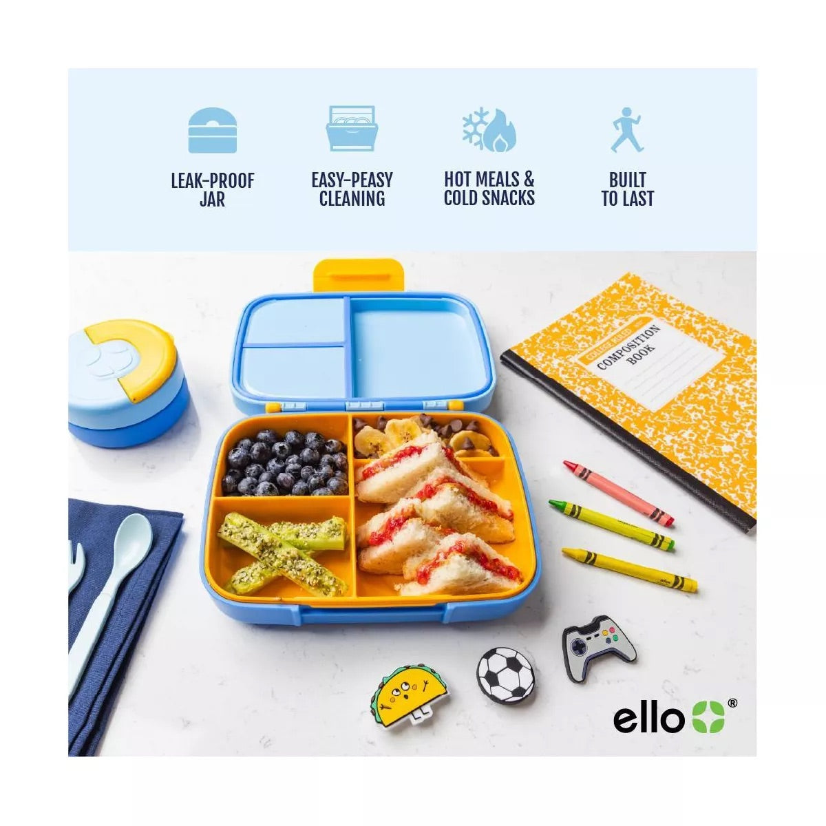 Ello Kids Benni Polypropylene Food Storage Container - Purple