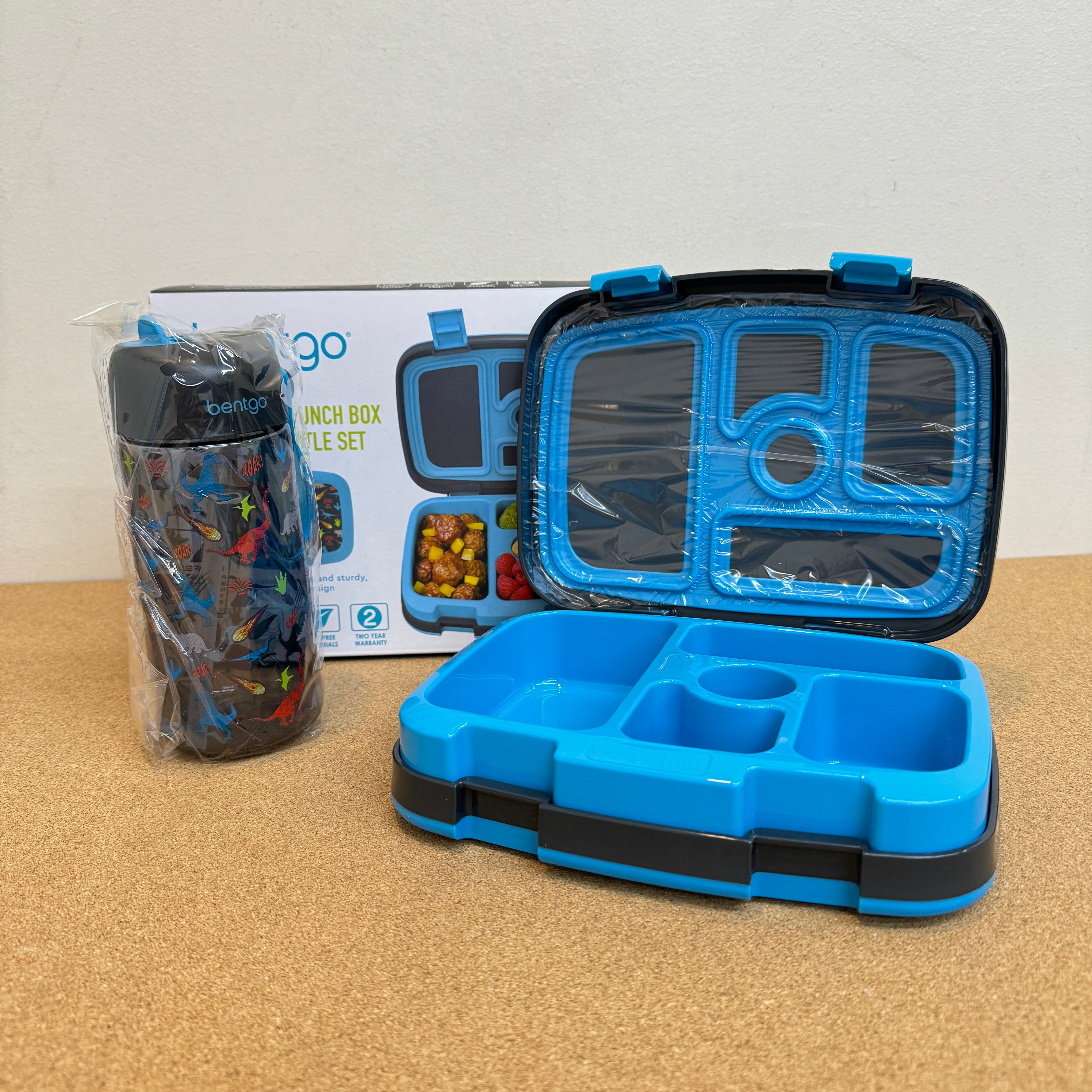 Bentgo Kids Lunchbox & Water Bottle Set - Dinosaurs