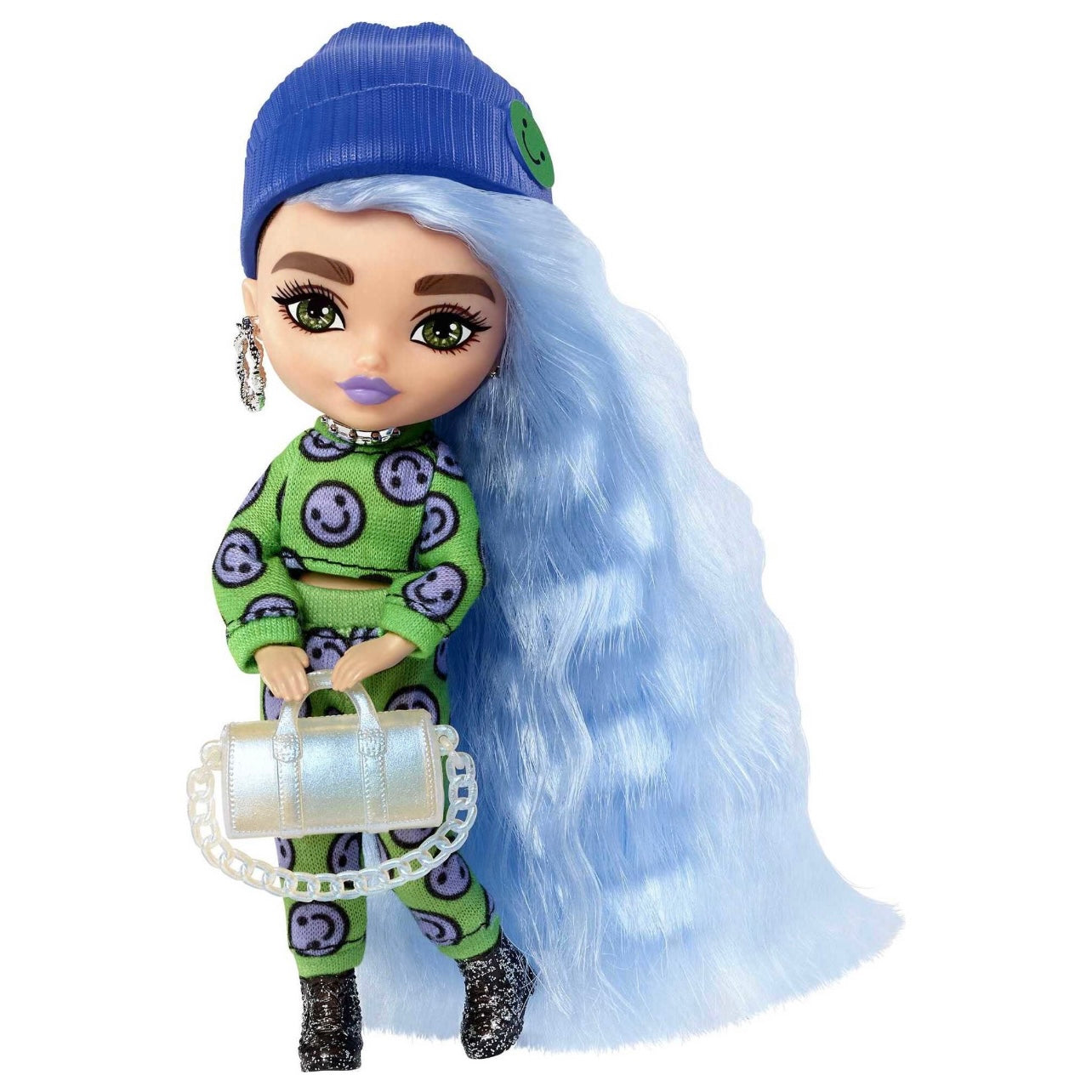 Barbie Extra Minis Doll #3 Blue Hair with Emoji Print Outfit & Boots Accessories