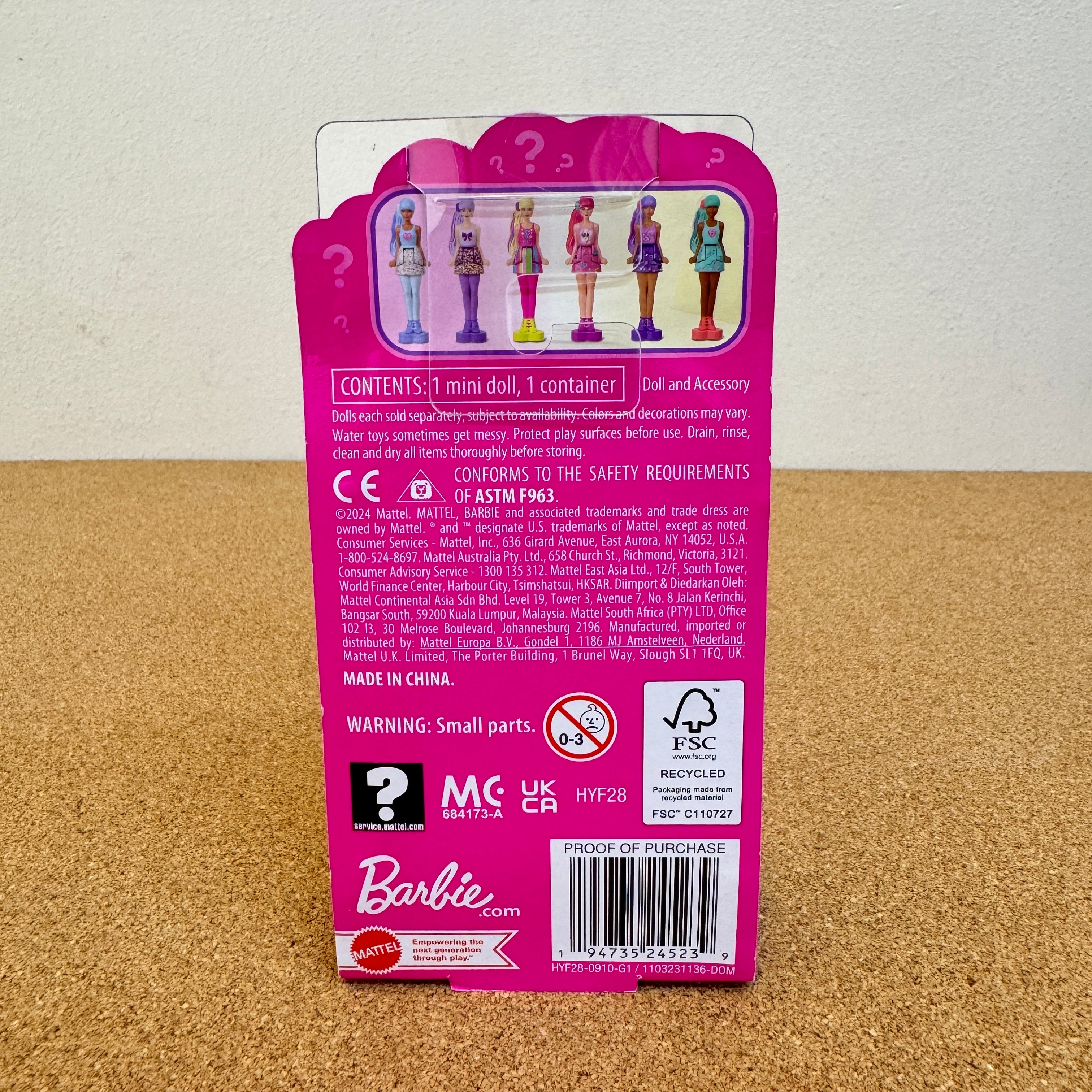 Barbie Mini BarbieLand Color Reveal Doll with Surprise Water Reveal