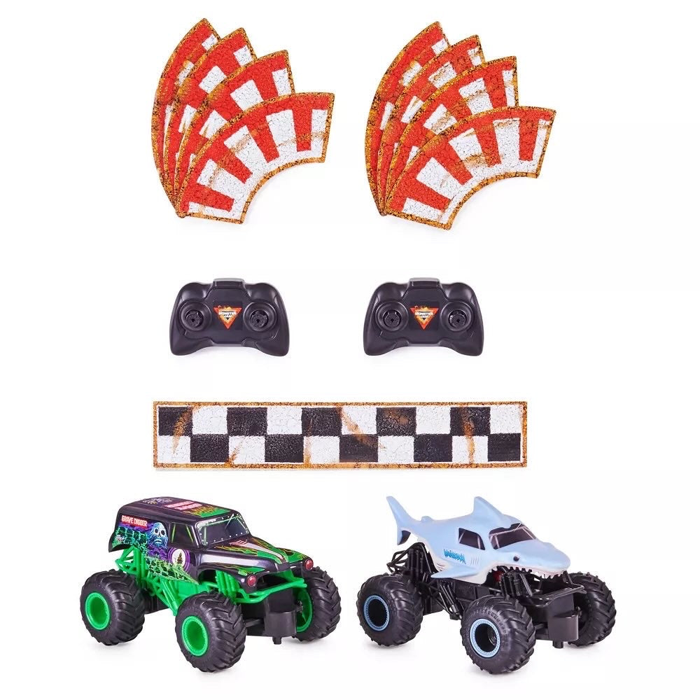 Monster Jam Grave Digger VS Megalodon Racing Rivals RC