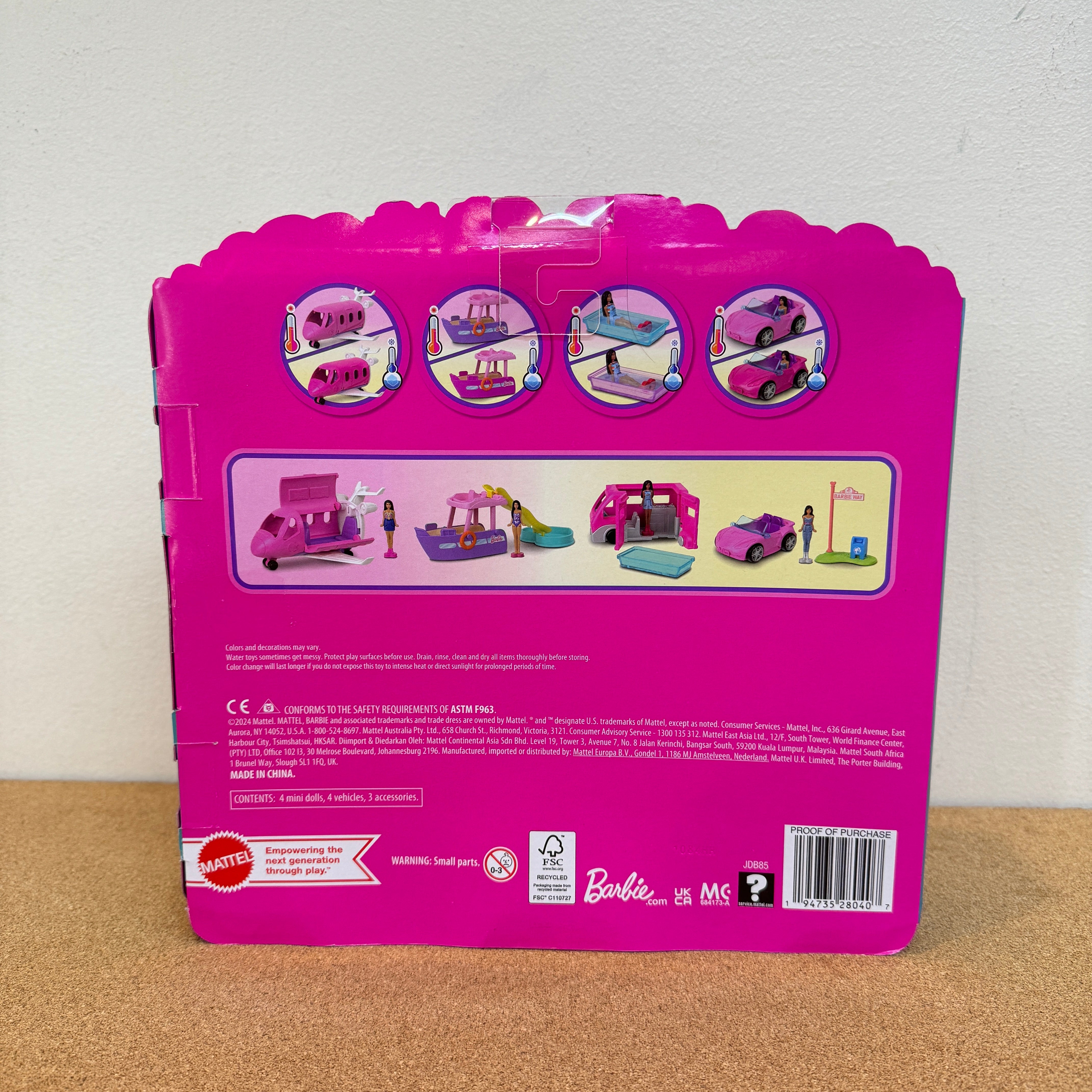 Barbie Mini Barbieland 4Pack Doll & Toy Vehicle Set