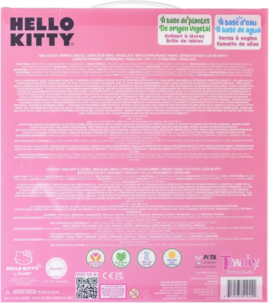 Hello Kitty Nail Polish and Lip Gloss Make Up Set