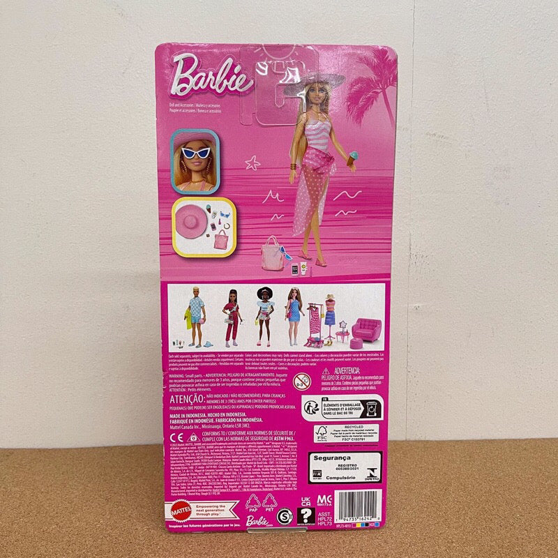 Barbie Doll with Swimsuit & Beach Themed Accessories