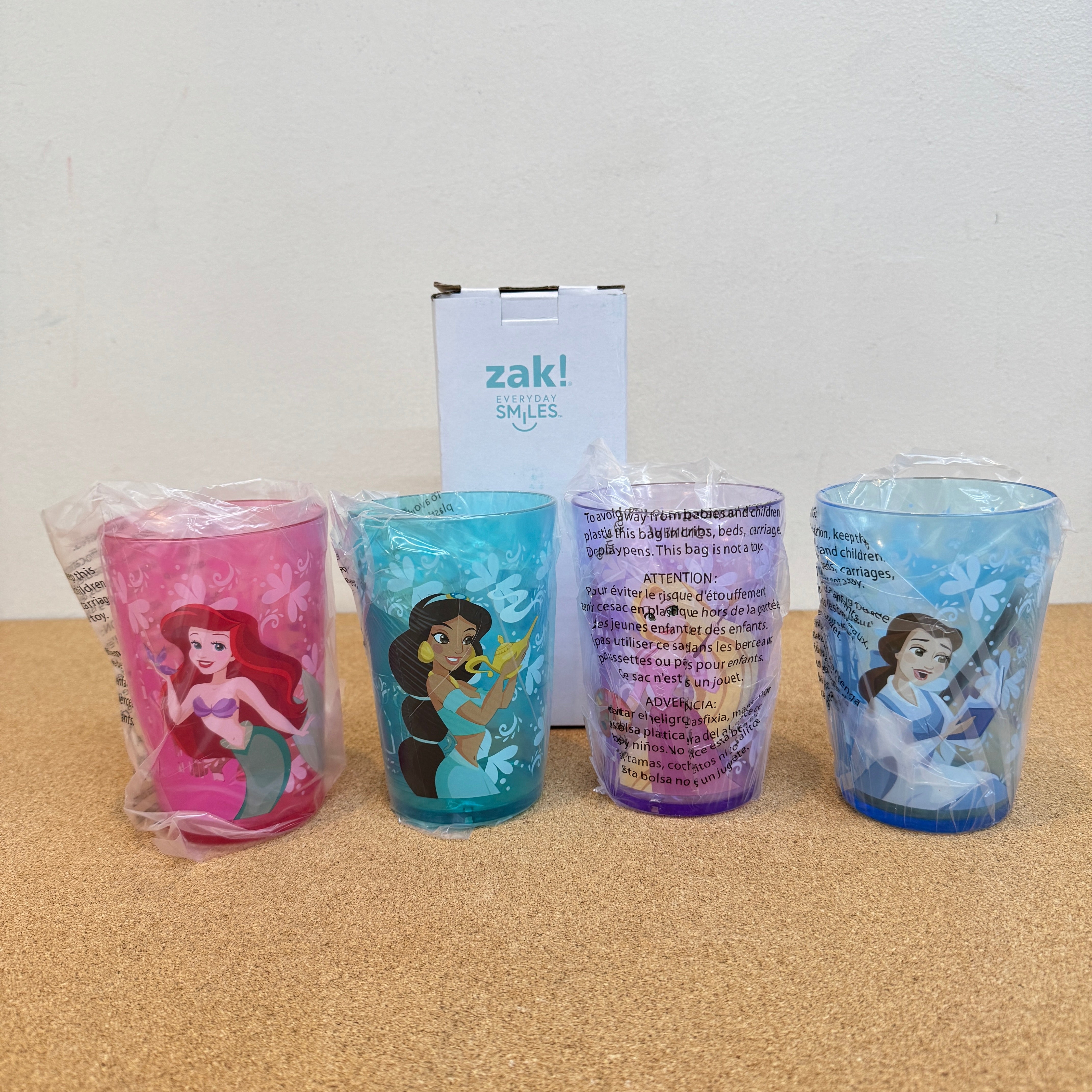 Zak Design Disney Princess Plastic Cups Set 4Pk 14.5Oz