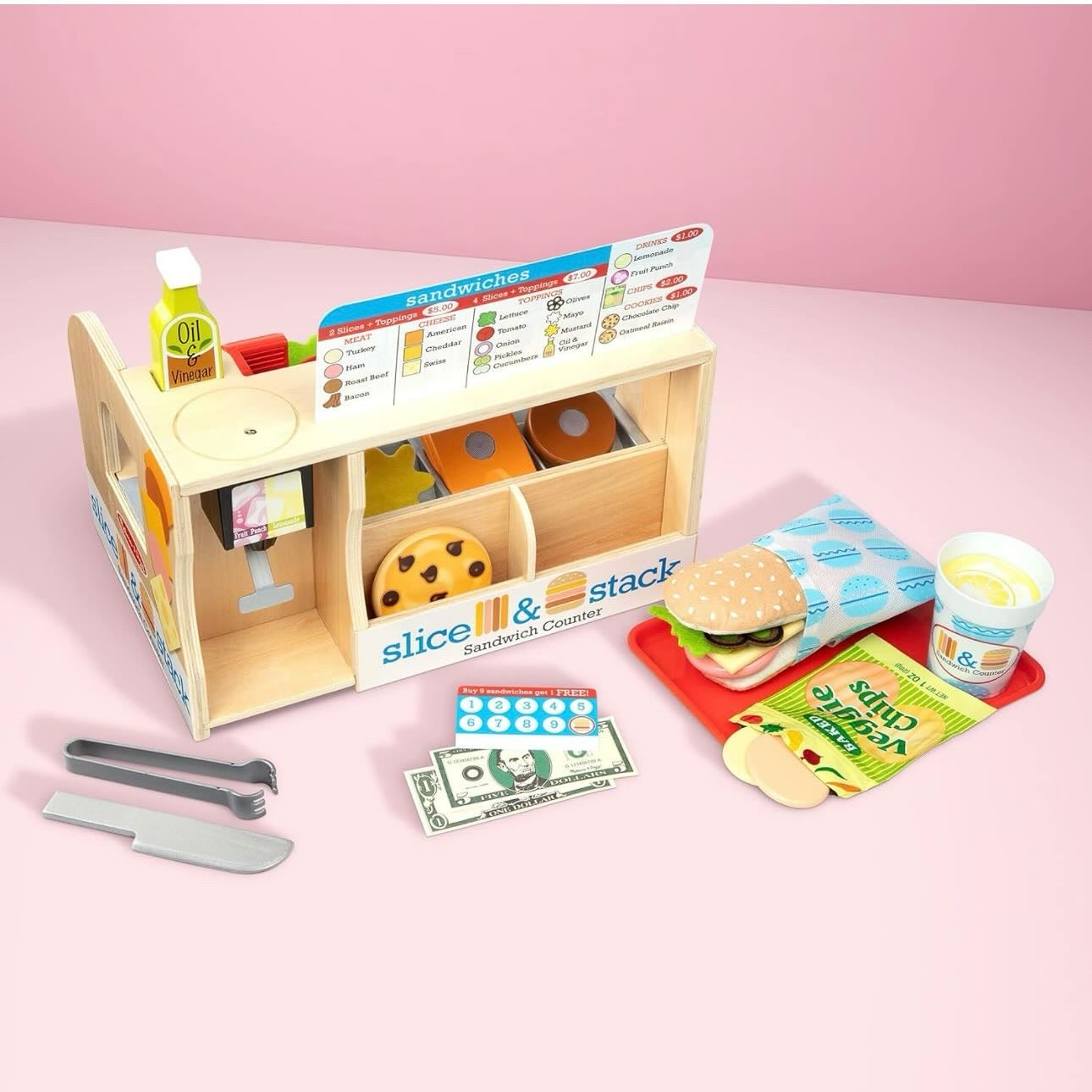 Melissa & Dough Wooden Slice & Stack Sandwich Counter