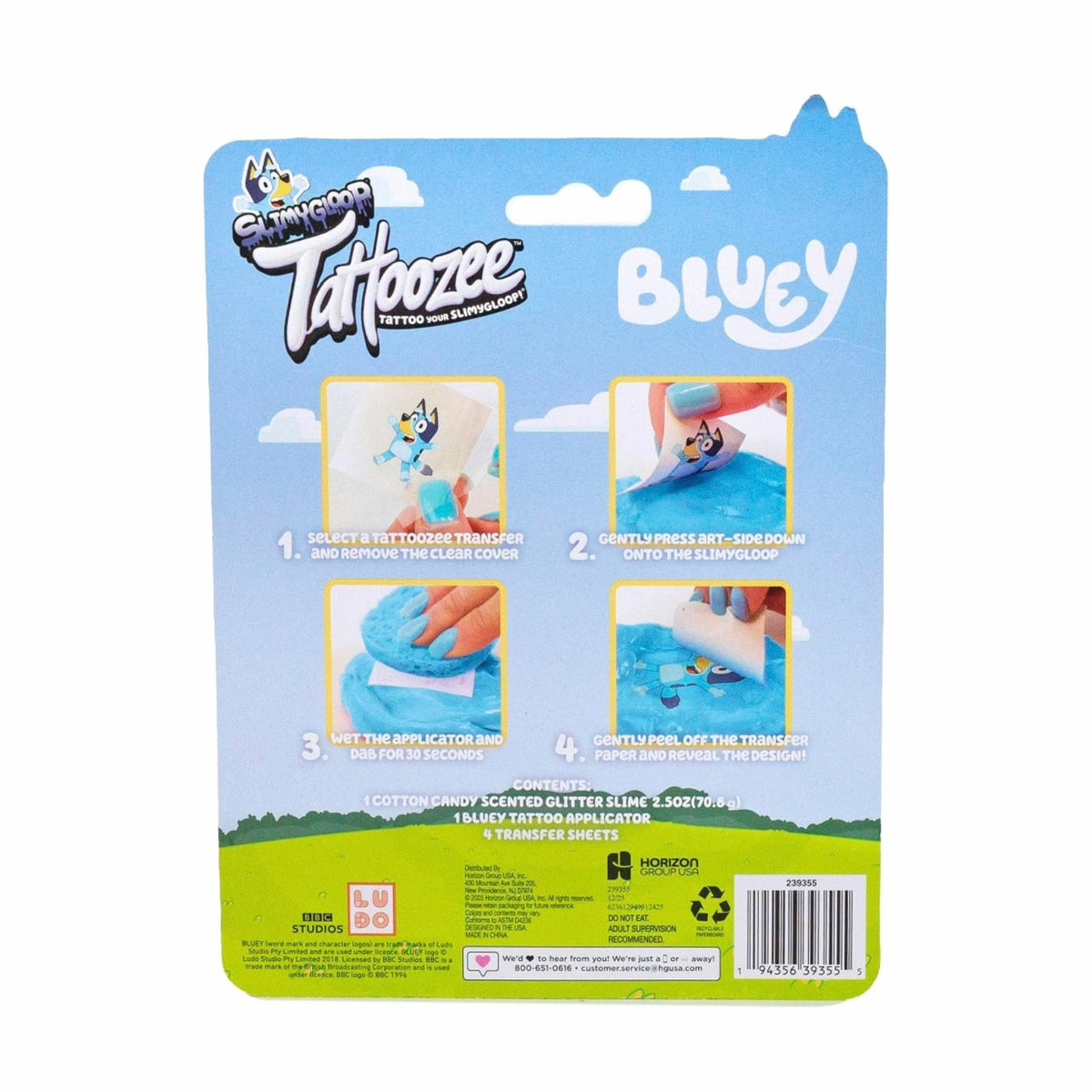 Slimygloop Tattoozee Bluey Tattoo Transfer Slime Kit