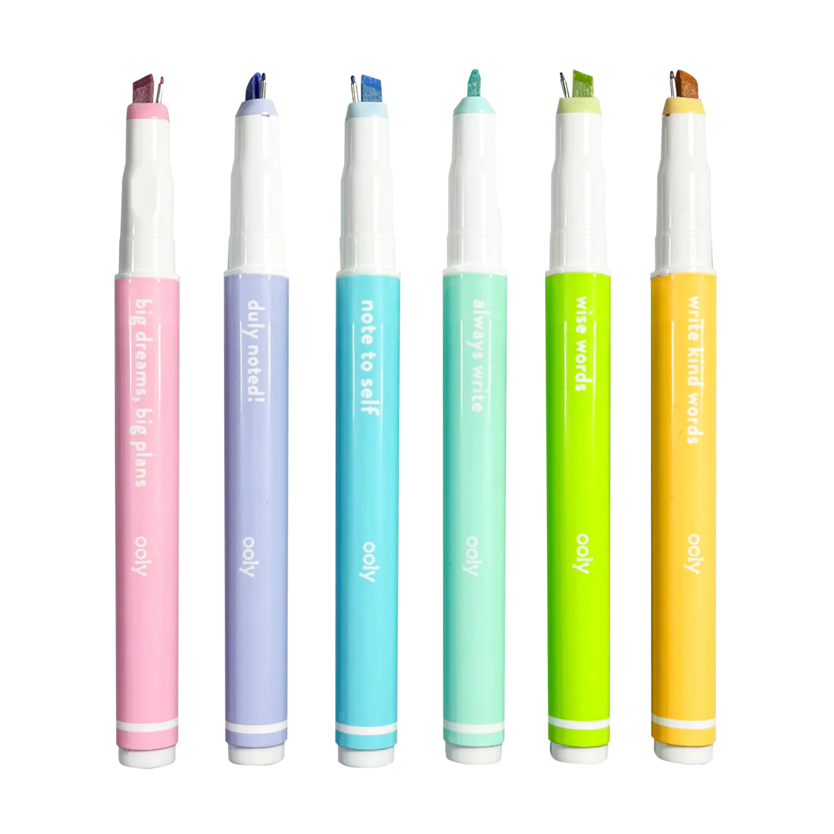 Ooly Noted 2-in-1 Micro Fine Tip Pen and Highlighters Set of 6