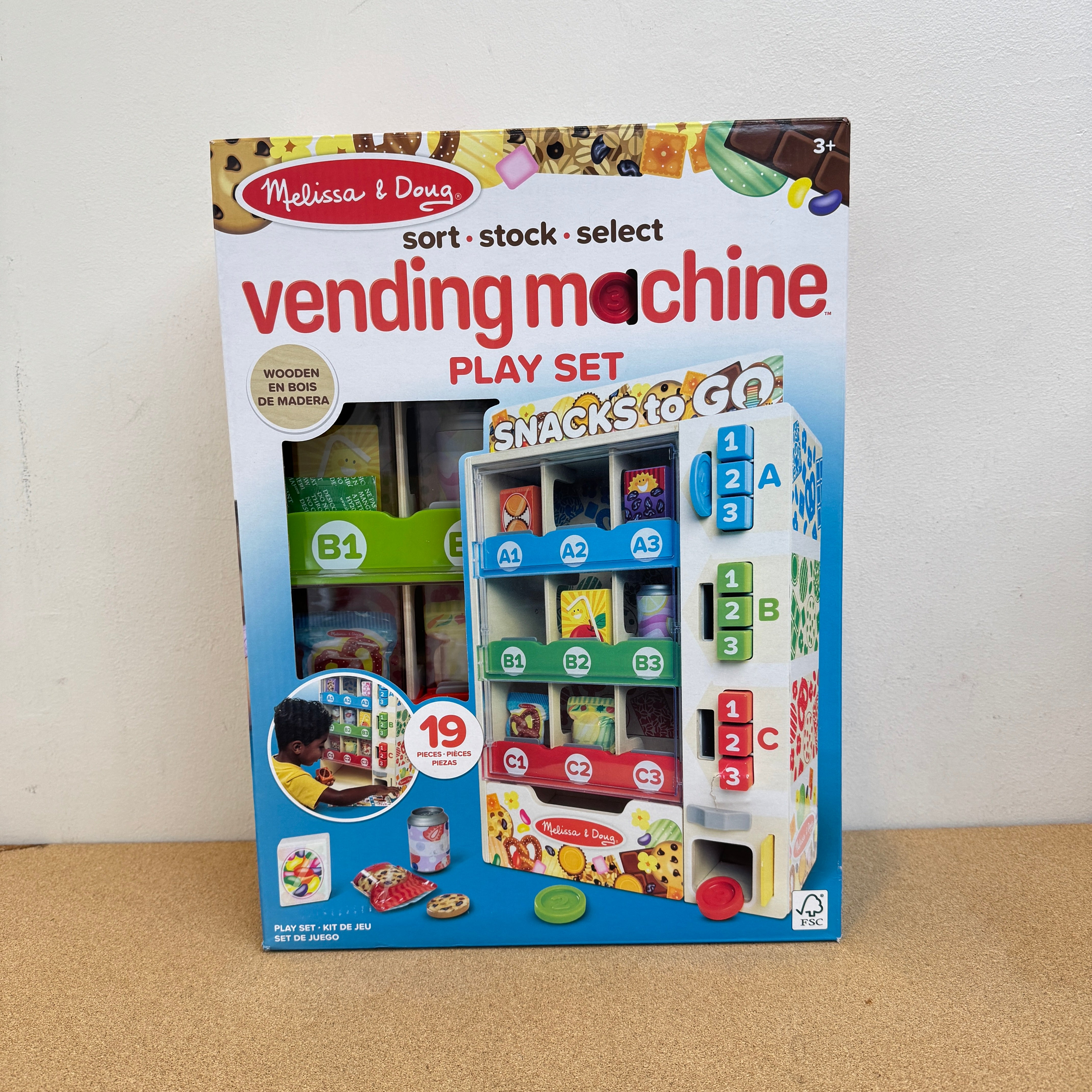 Melissa & Doug Sort-Stock-Select Wooden Vending Machine Playset
