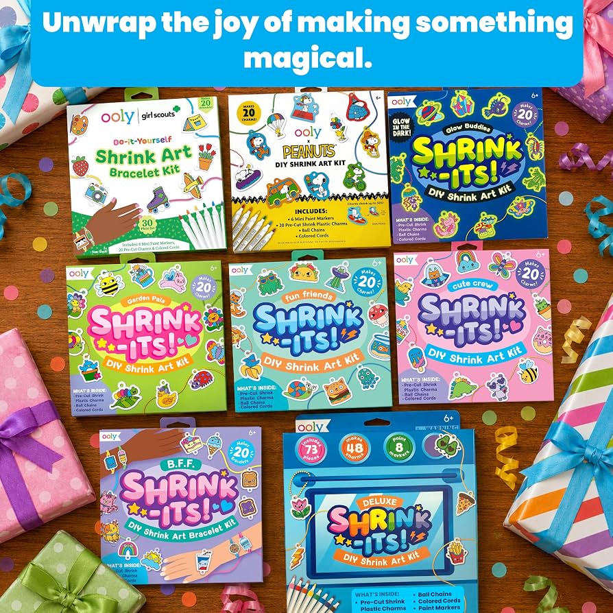 Ooly DIY Shrink Art Charms Kit - Glow Buddies