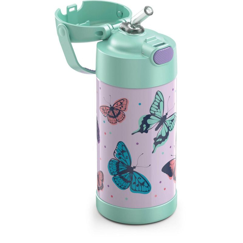 Thermos Kids Funtainer 12oz Water Bottle - Green Butterfly Frenzy