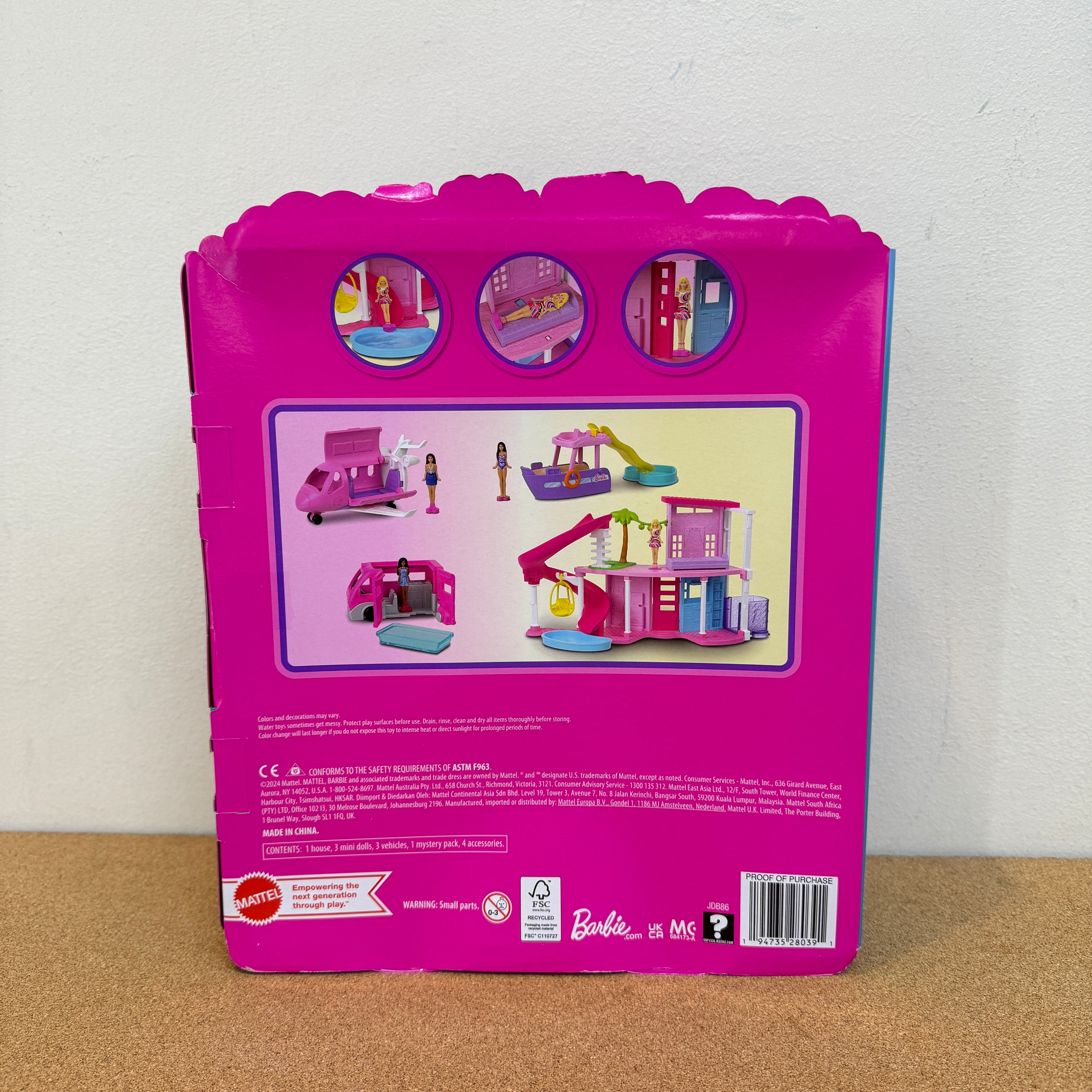 Barbie Mini Barbieland Dreamhouse & 3 Toy Vehicle Set