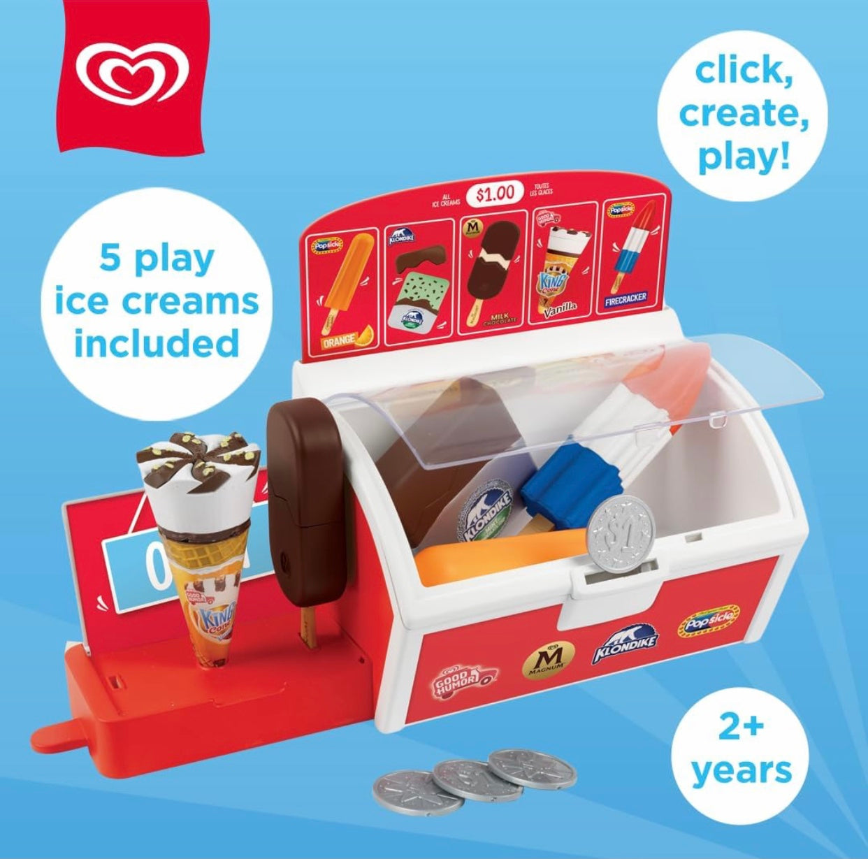 Casdon Pretend Ice Cream Freezer Toddler Playset
