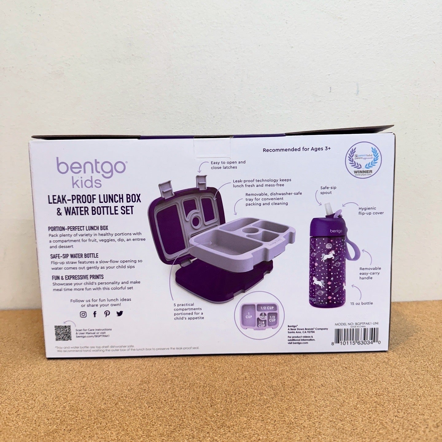 Bentgo Kids Lunchbox & Water Bottle Set - Unicorn