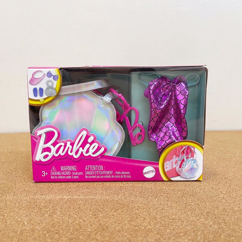 Barbie Clothes Deluxe Clip-On Beach Bag with Swimsuit