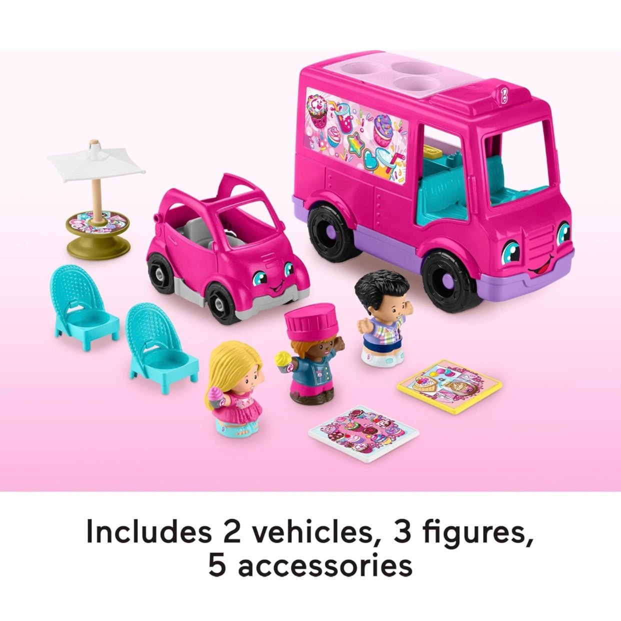 Fisher Price Little People Barbie Cupcake Truck Playset