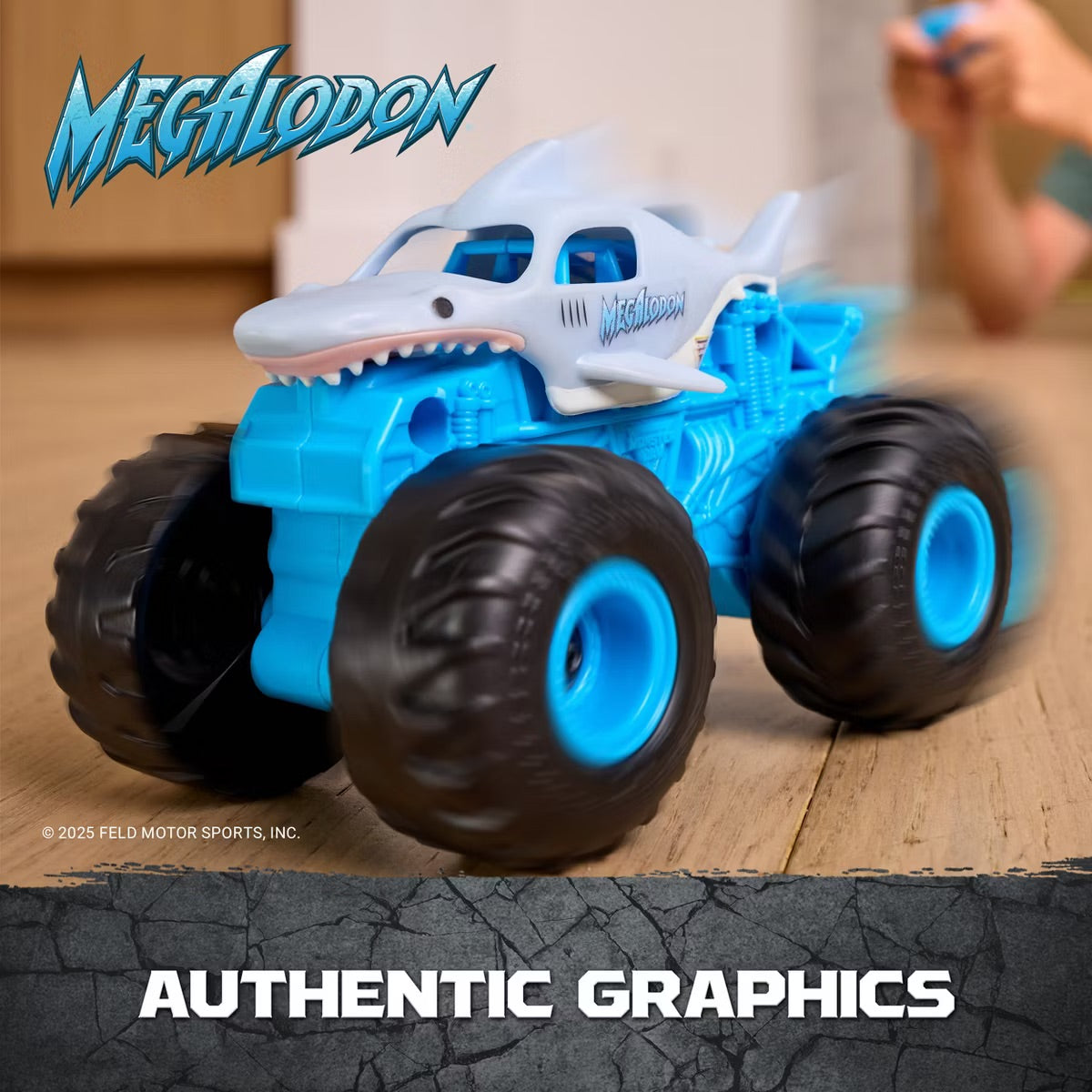 Monster Jam Megaldon Remote Control Monster Truck with Ramp 1:64 Scale