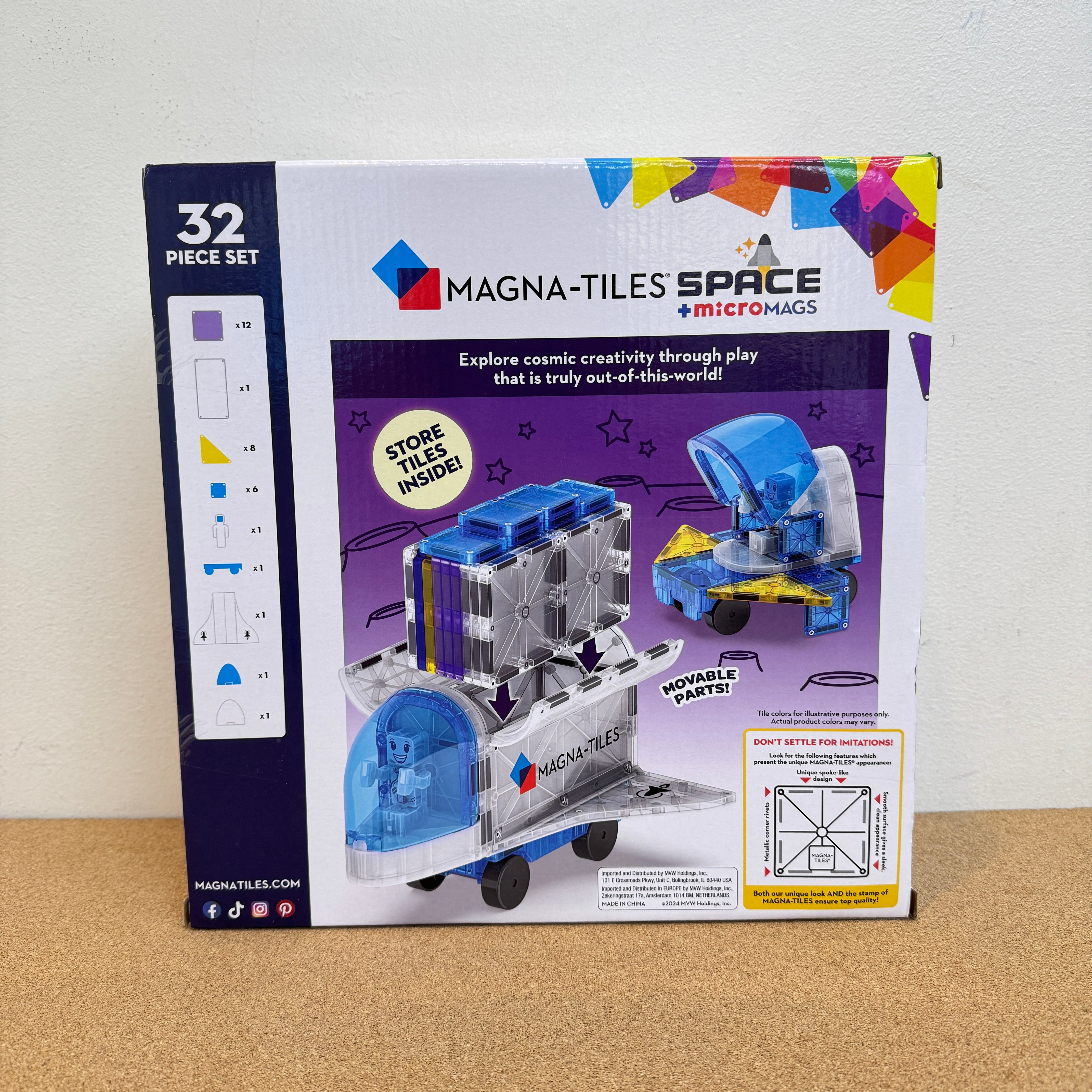 Magna-Tiles Space 32Piece Magnetic Construction Set