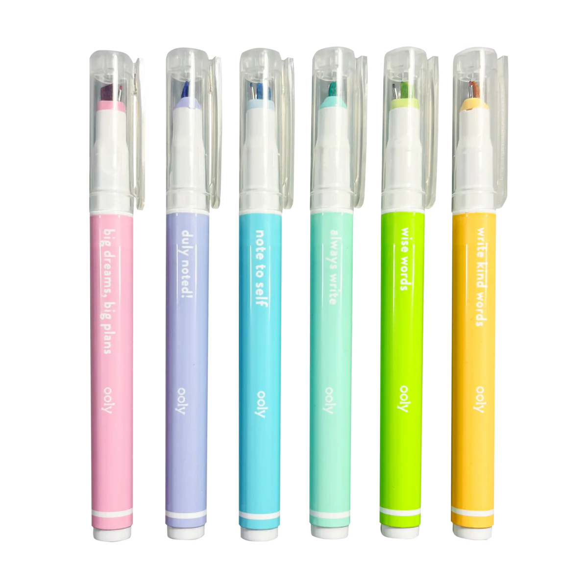 Ooly Noted 2-in-1 Micro Fine Tip Pen and Highlighters Set of 6