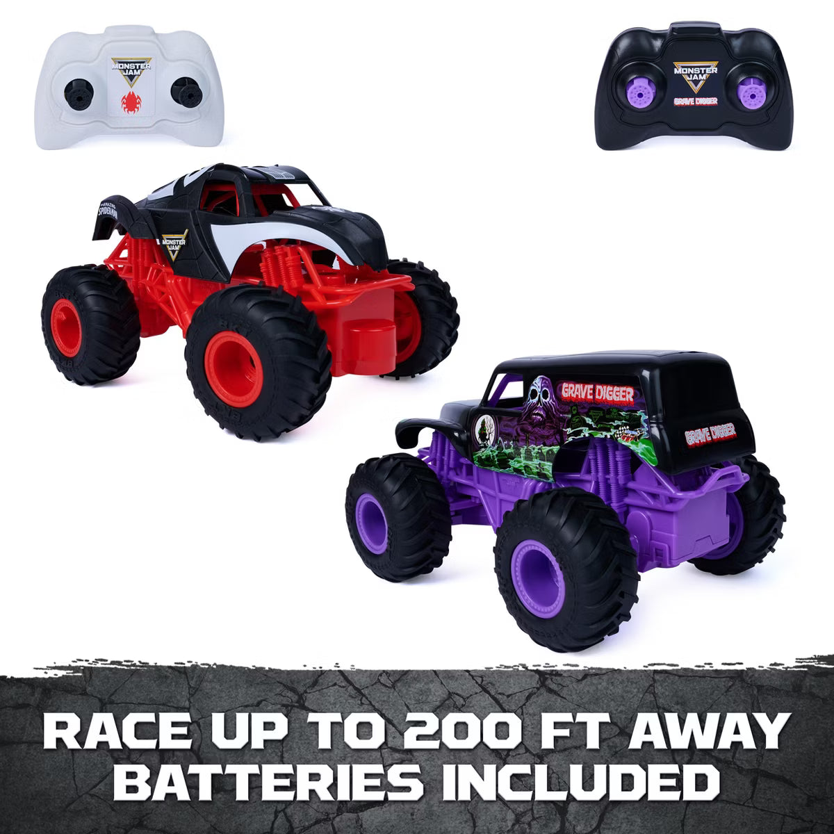 Monster Jam Racing Rivals Grave Digger VS. The Amazing Spiderman RC