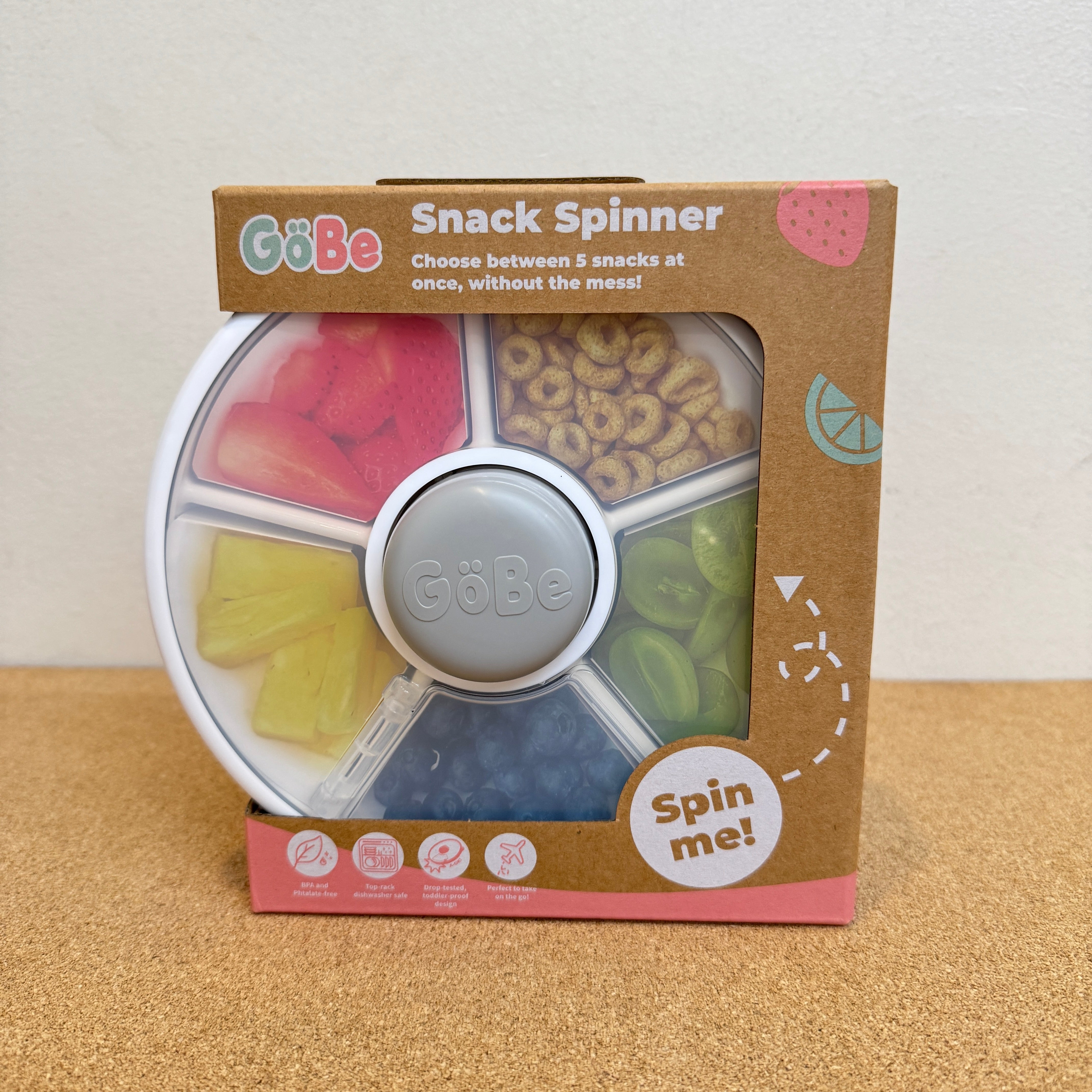 GoBe Kids Original Snack Spinner - Grey (No Tag Holder)