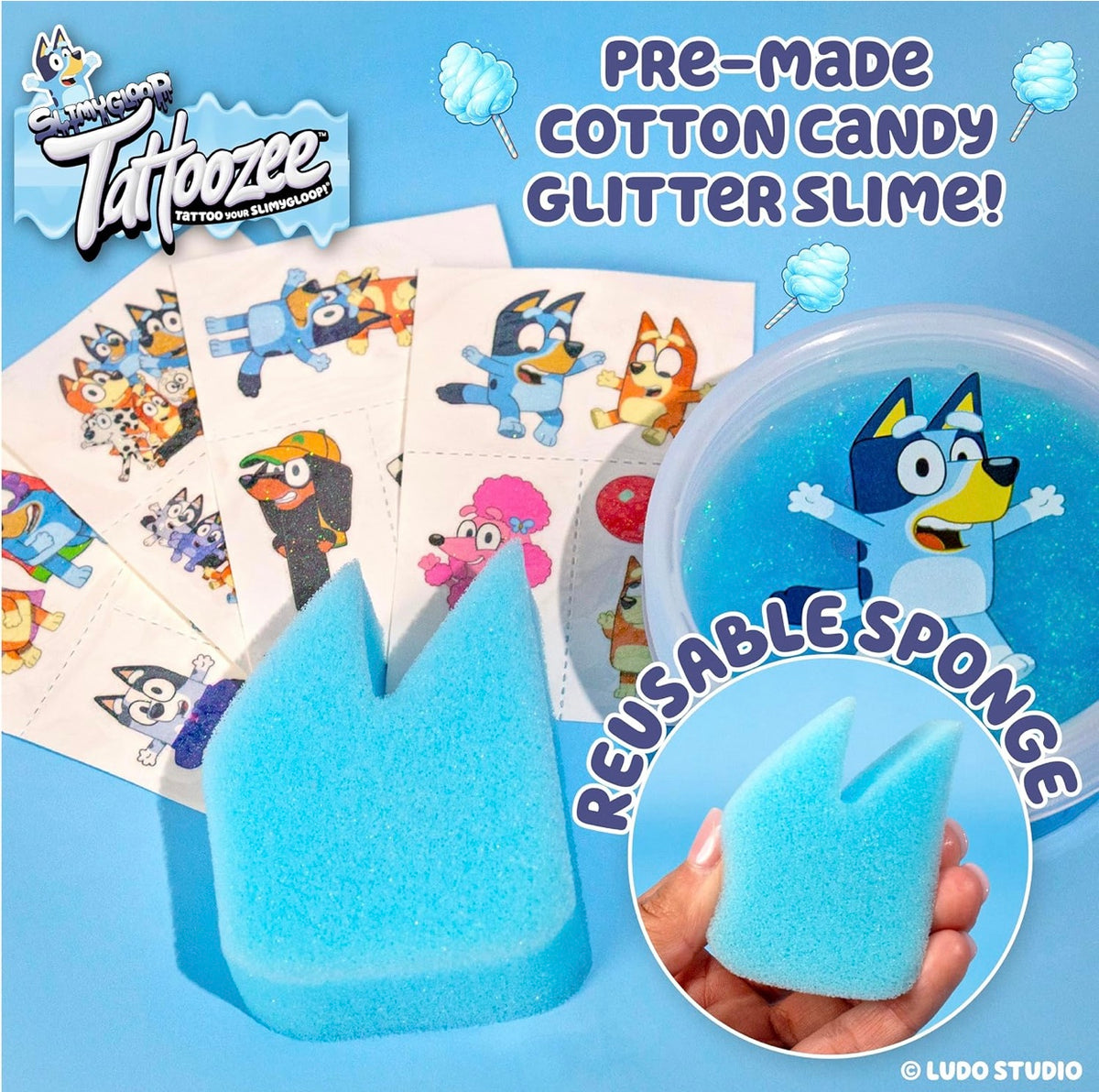 Slimygloop Tattoozee Bluey Tattoo Transfer Slime Kit