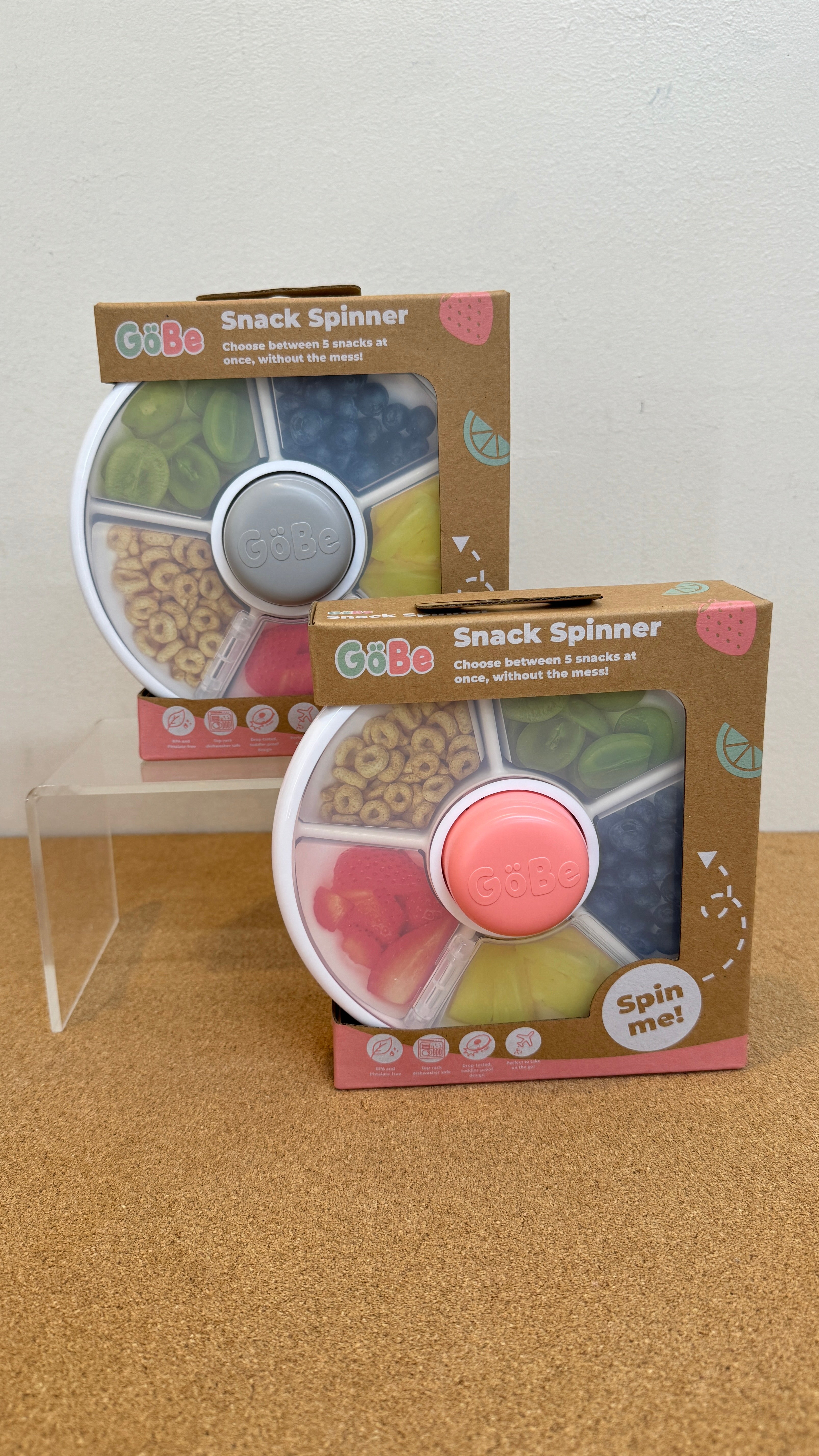 GoBe Kids Original Snack Spinner 2Pack(Coral/Grey)