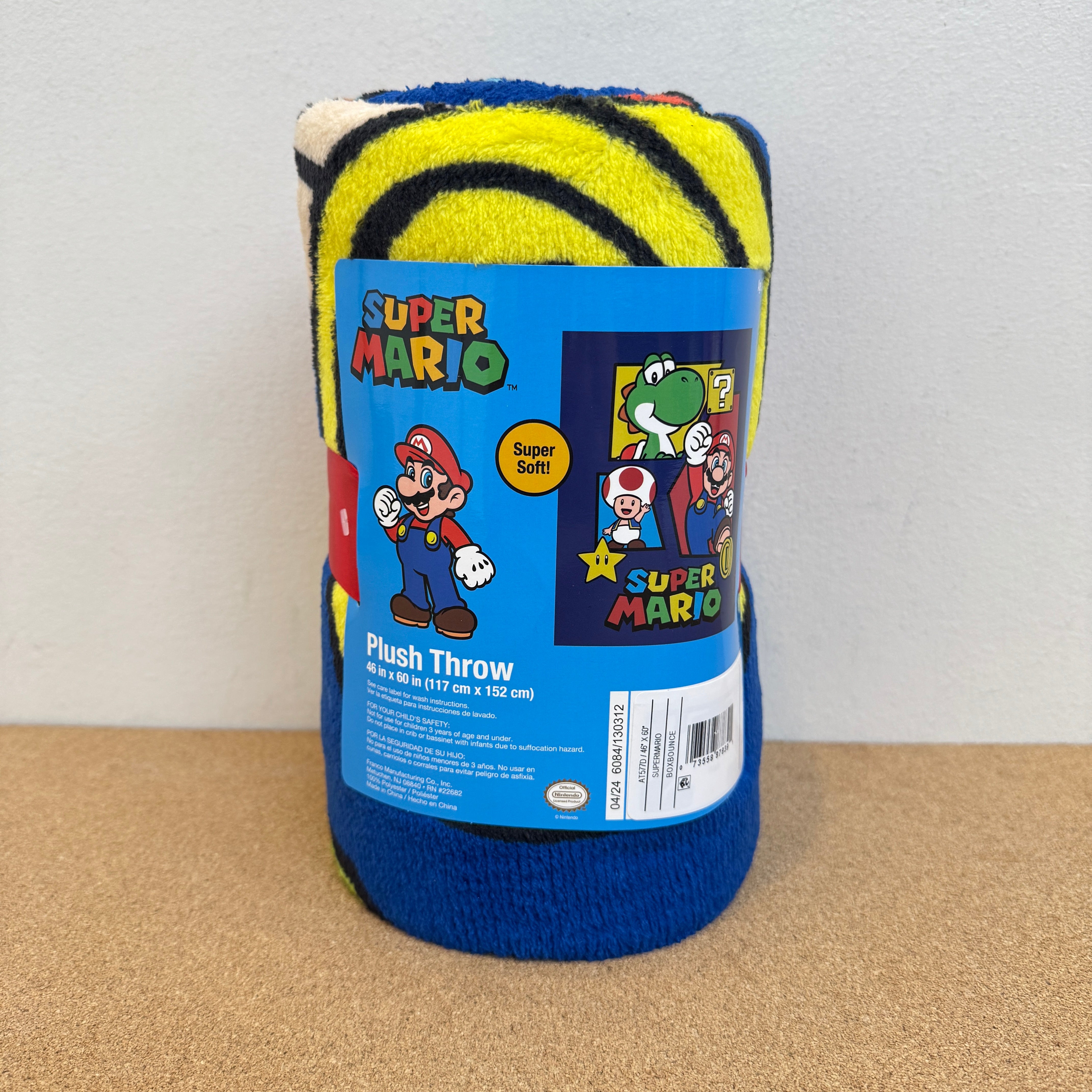 Super Mario Kids Throw Blanket 46x60Inch