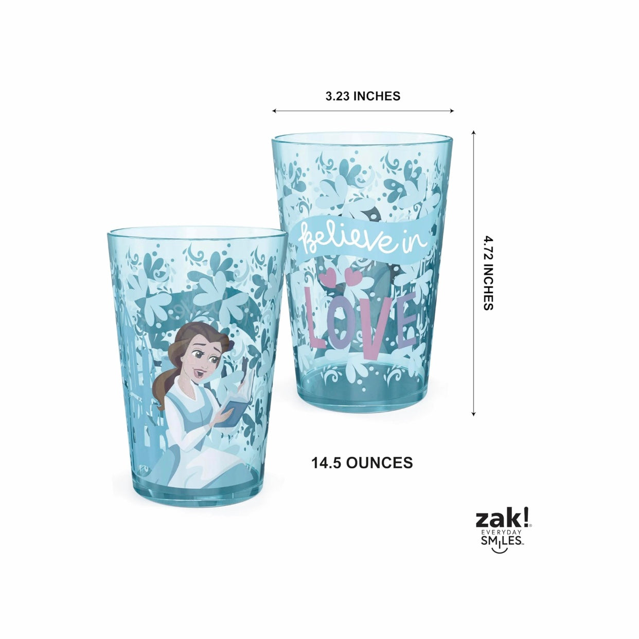 Zak Design Disney Princess Plastic Cups Set 4Pk 14.5Oz