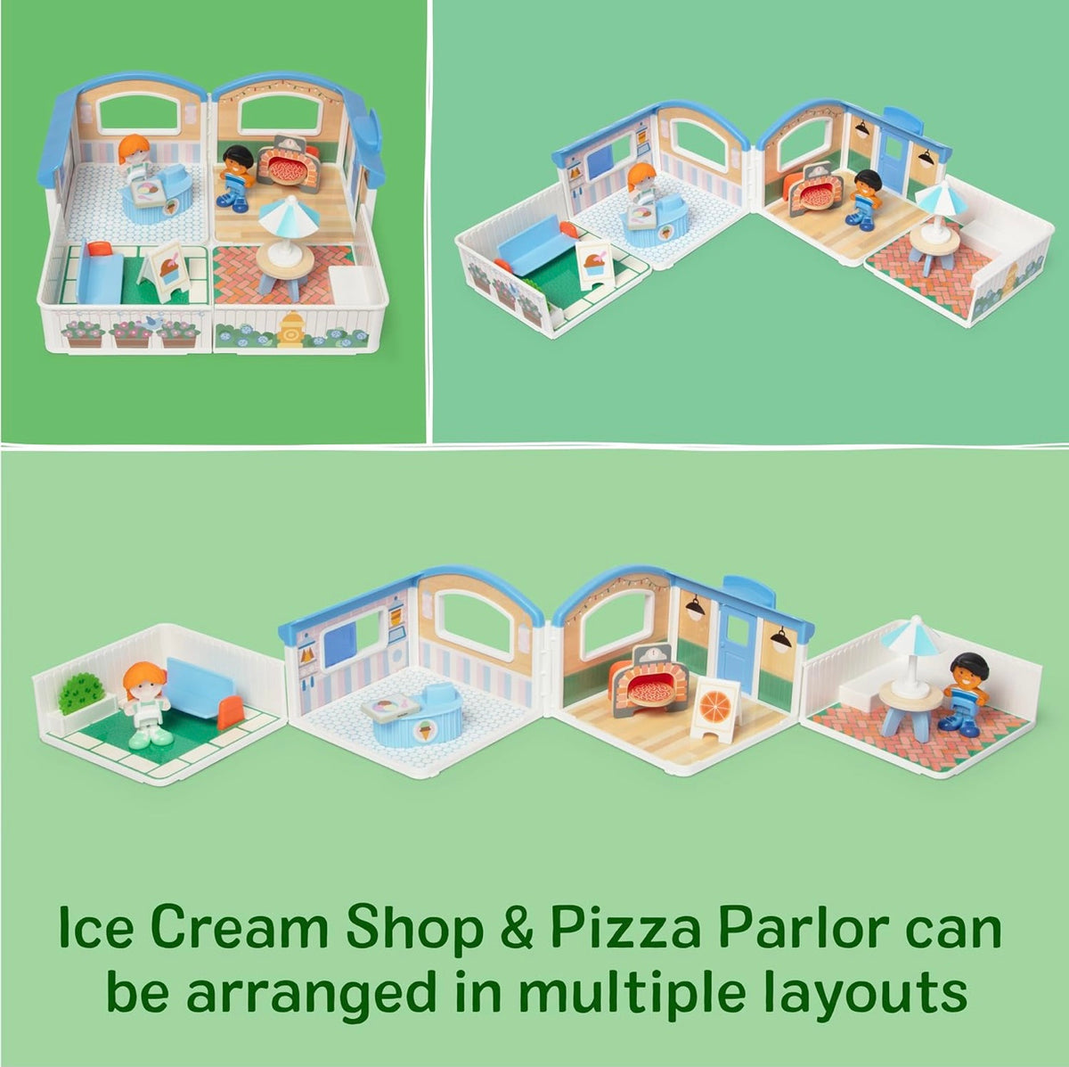 Melissa & Doug Cheery Lane Ice Cream & Pizza Modular Play House Playset