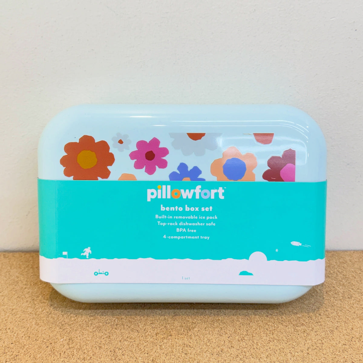 Pillowfort Bento Box 26fl oz Food Storage - Aqua