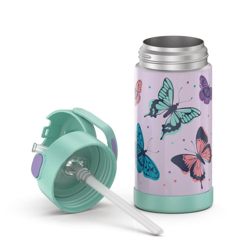 Thermos Kids Funtainer 12oz Water Bottle - Green Butterfly Frenzy