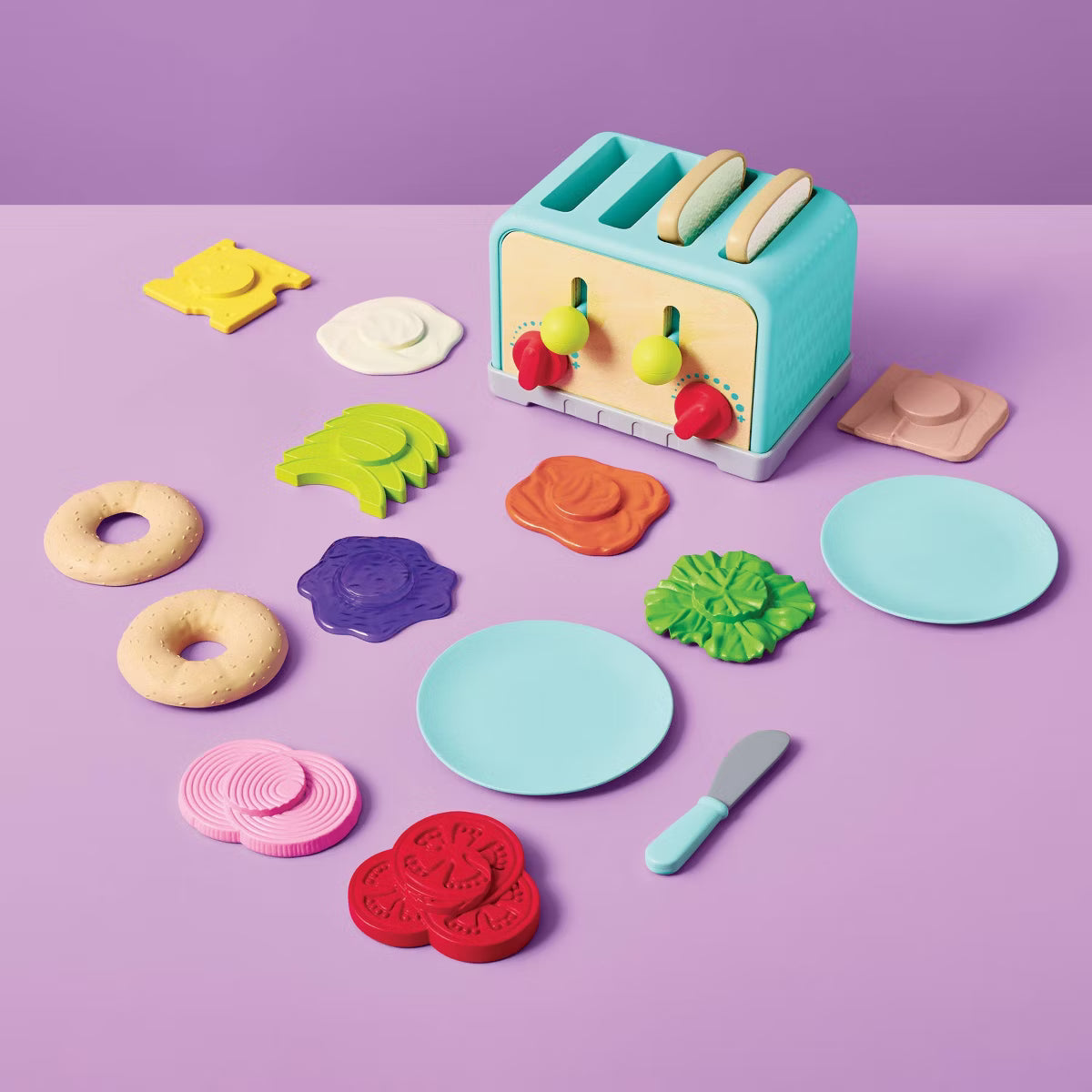 Gigglescape Toaster Play Food Set